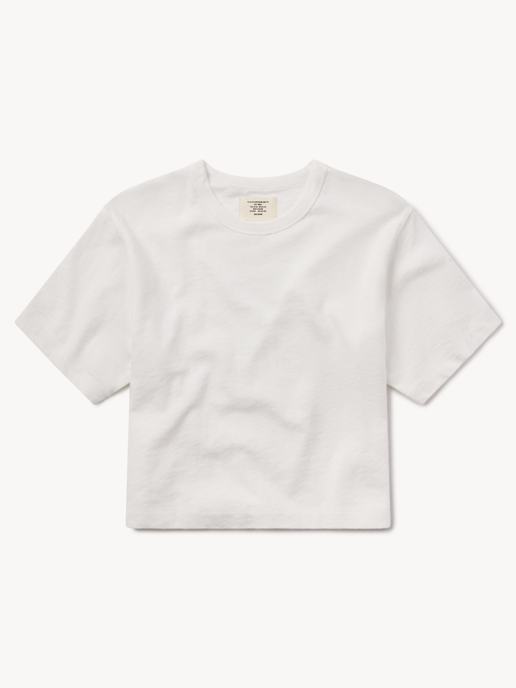 White Field-Spec Boyfriend Crop Tee