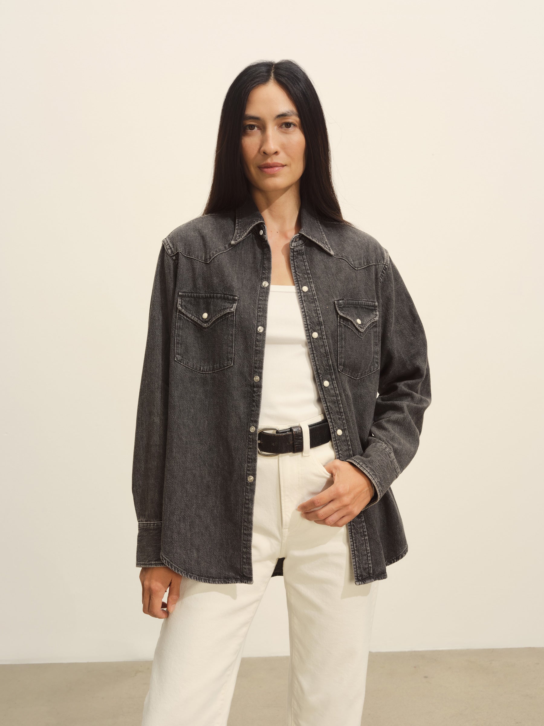 B005 Nep Denim Western Shirt