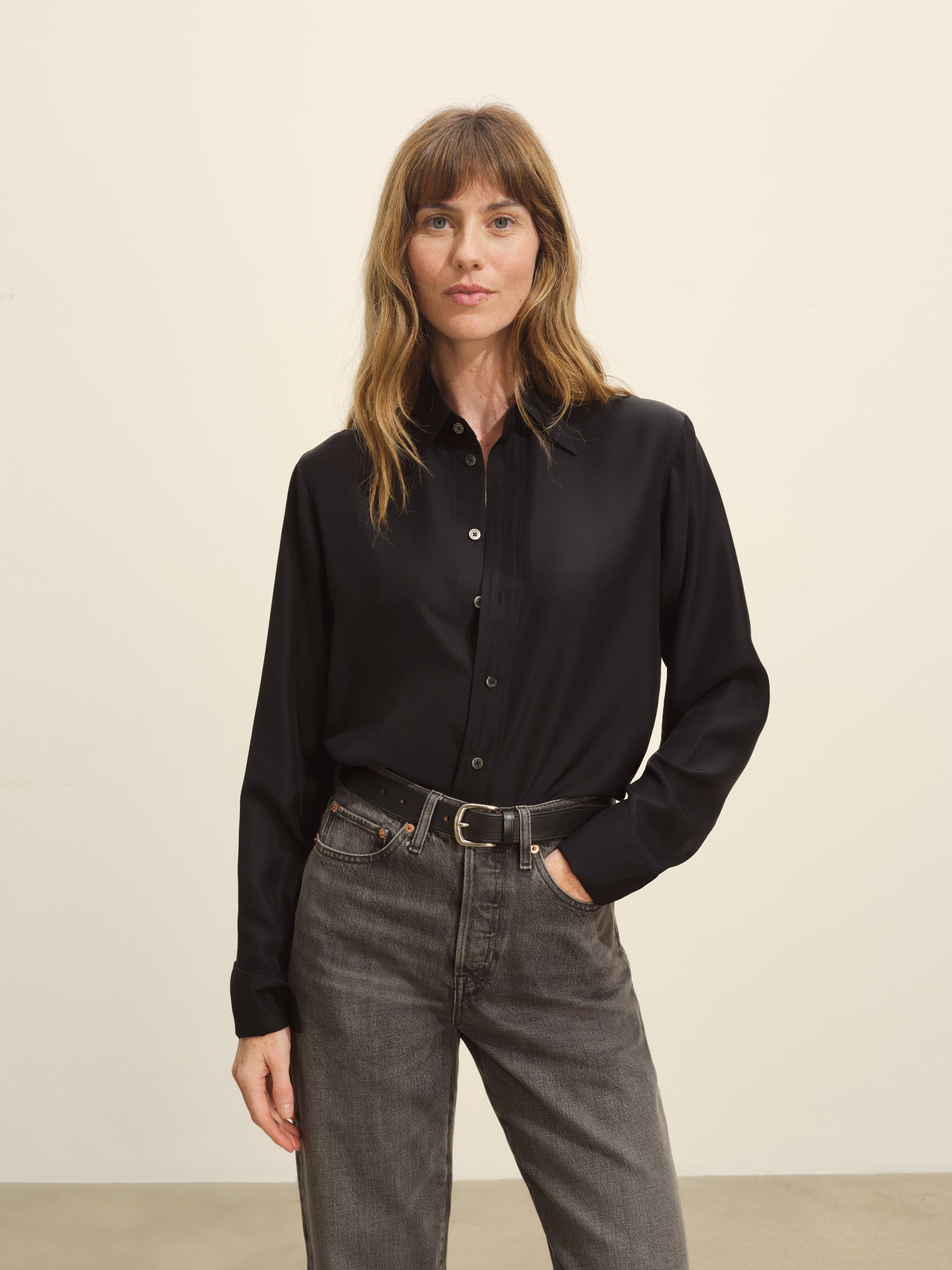 Alternative view of Black Pacific Silk Shirt