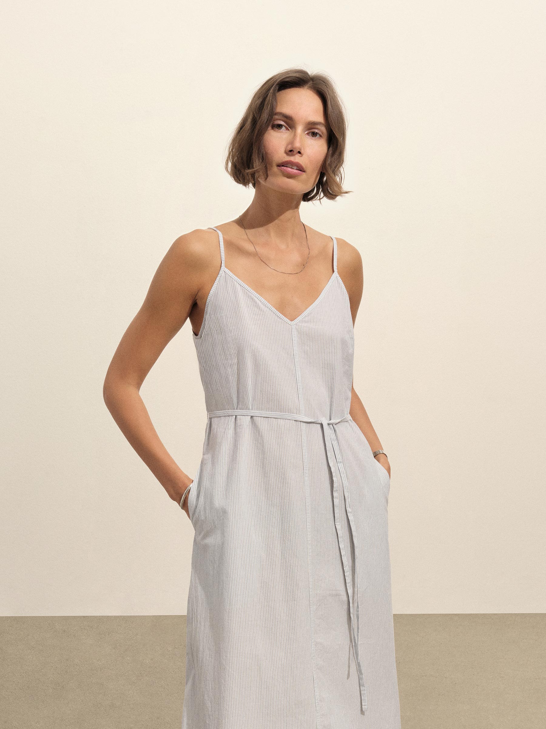 Alternative view of Pebble Beach Stripe Mainstay Cotton Maxi Slip Dress
