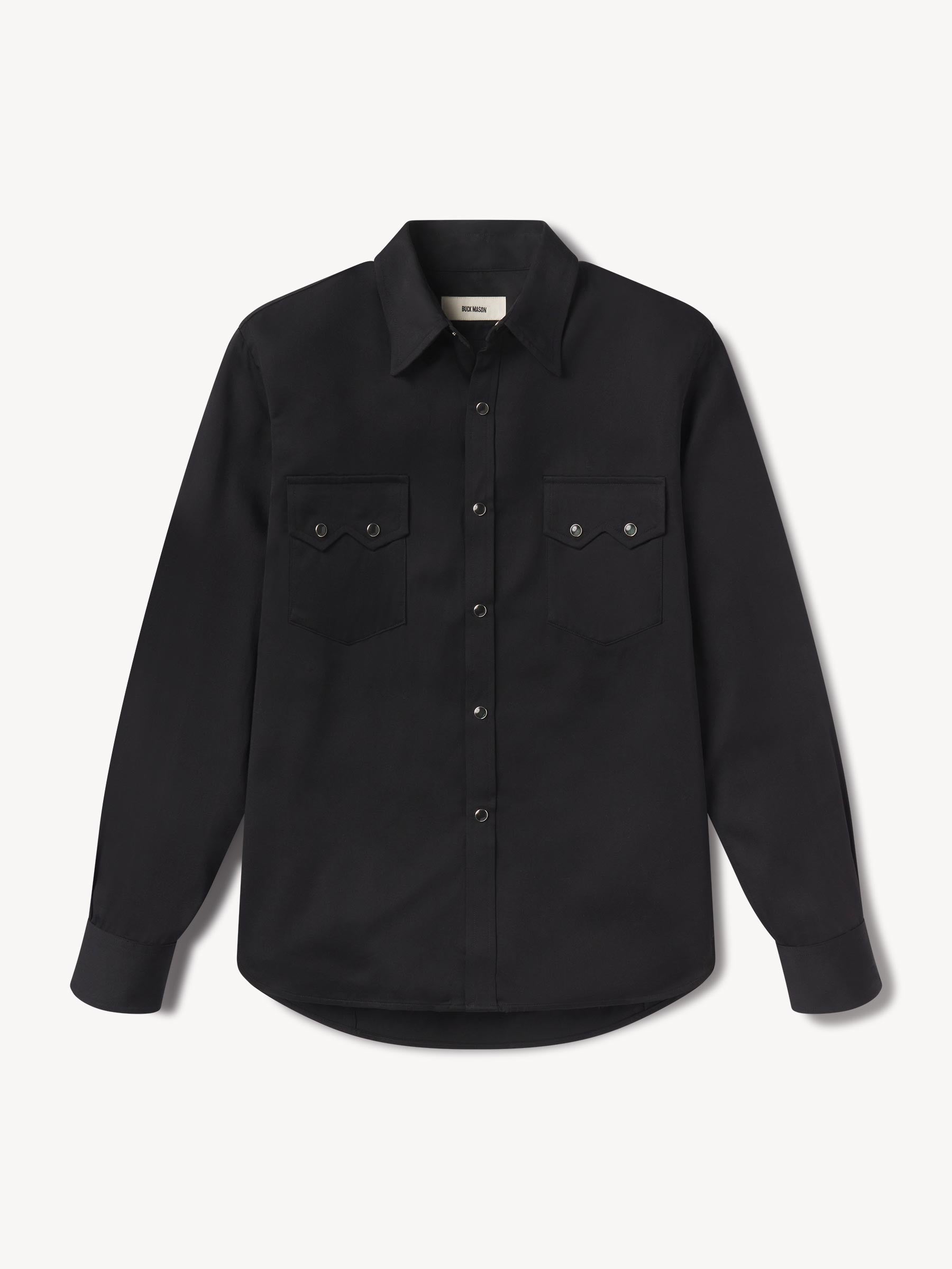 Black Duskdream Satin Western Shirt