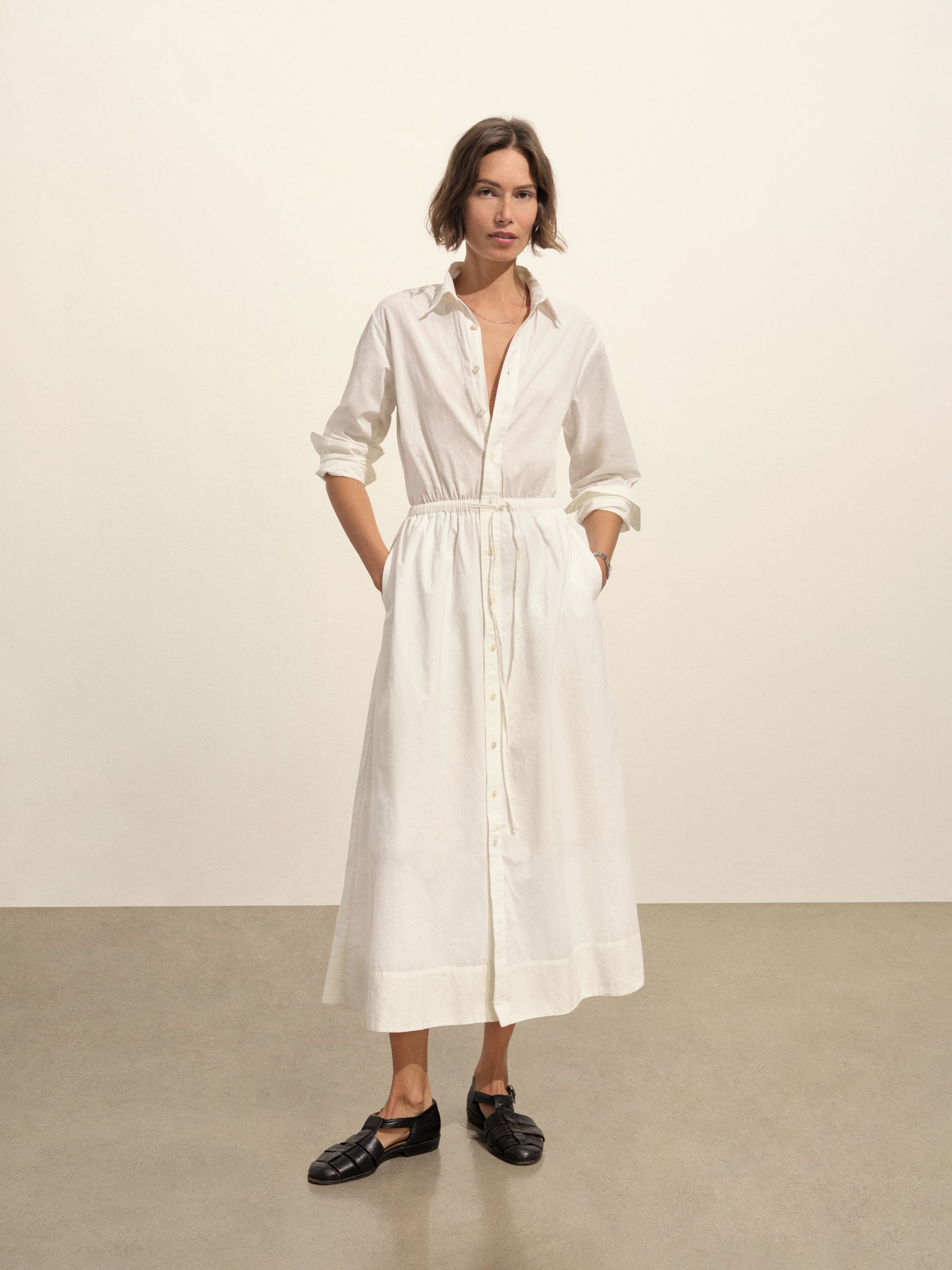 Alternative view of White Mainstay Cotton Shirt Dress