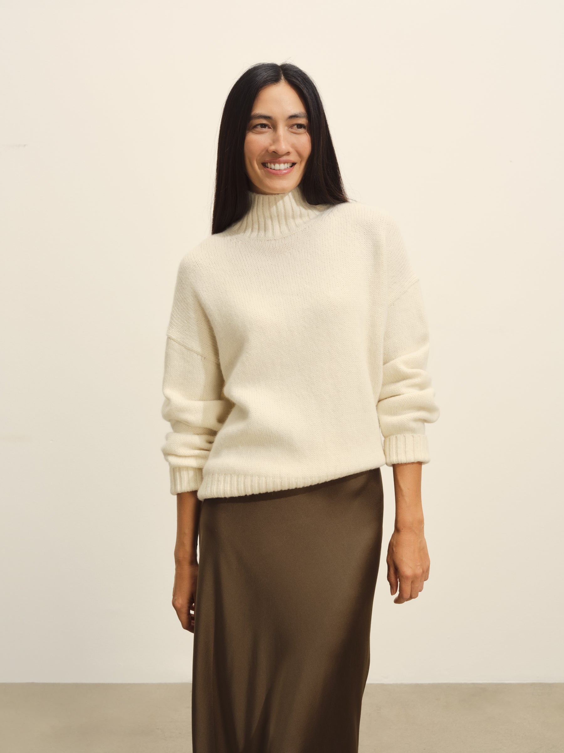 Alternative view of Natural Highland Alpaca Turtleneck