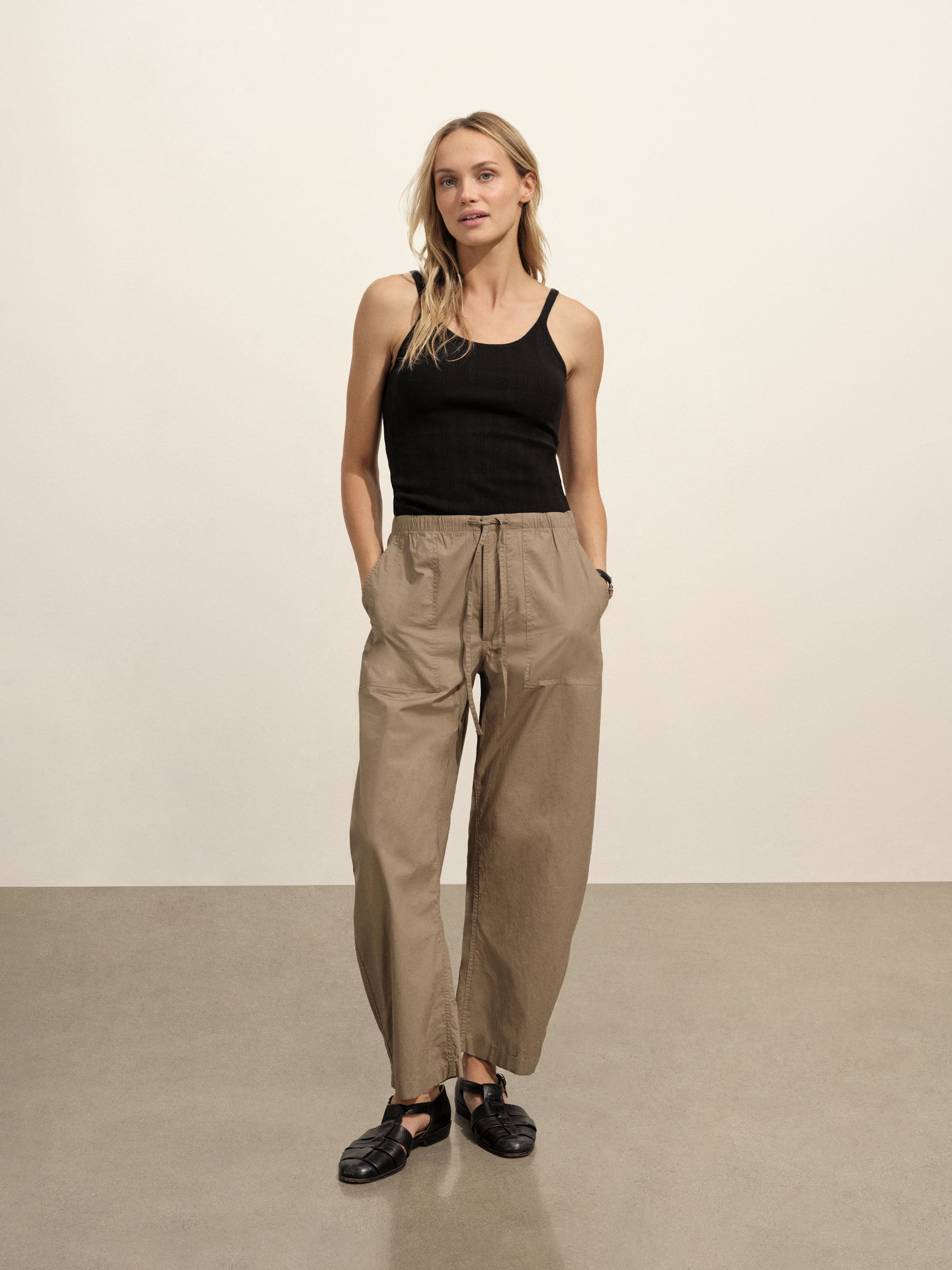 Alternative view of Mushroom Paperweight Poplin Pull-on Pant