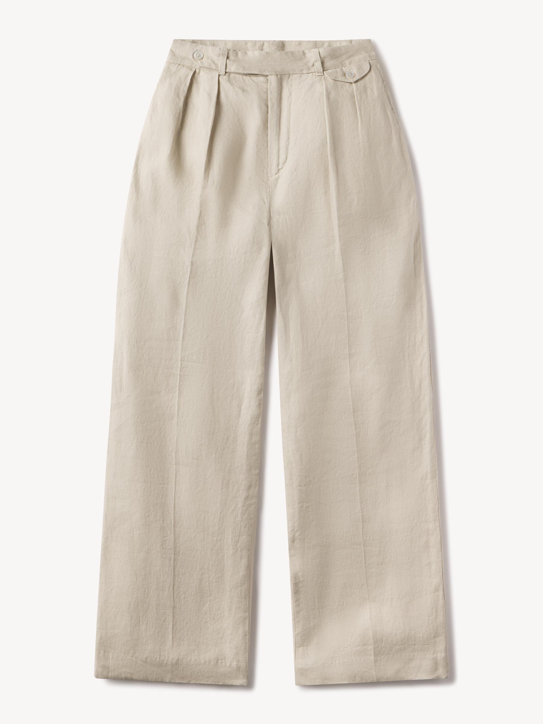 Soft Sand Riviera Linen Wide Leg Trouser