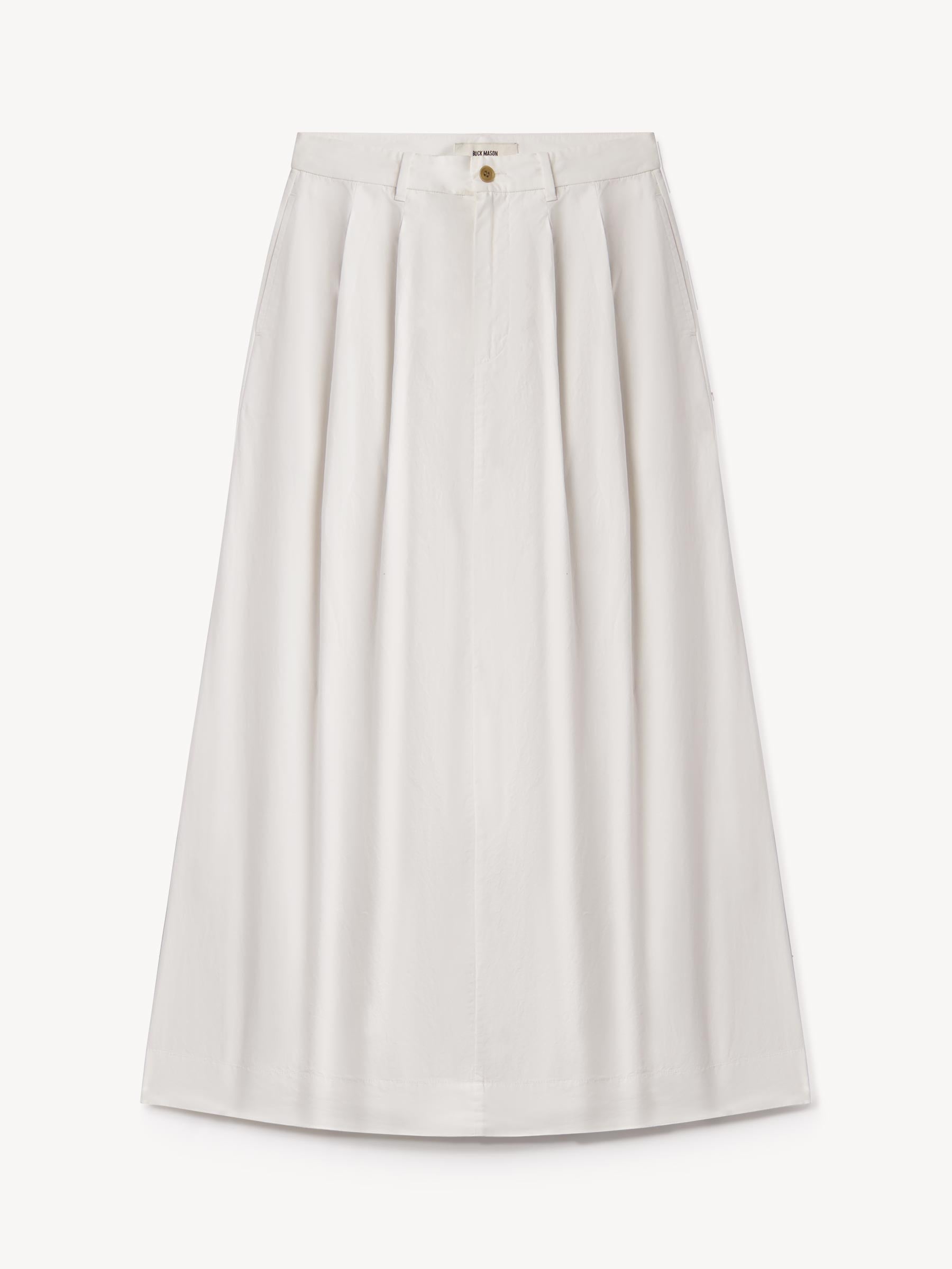 Alternative view of White Paperweight Poplin Pleated Skirt