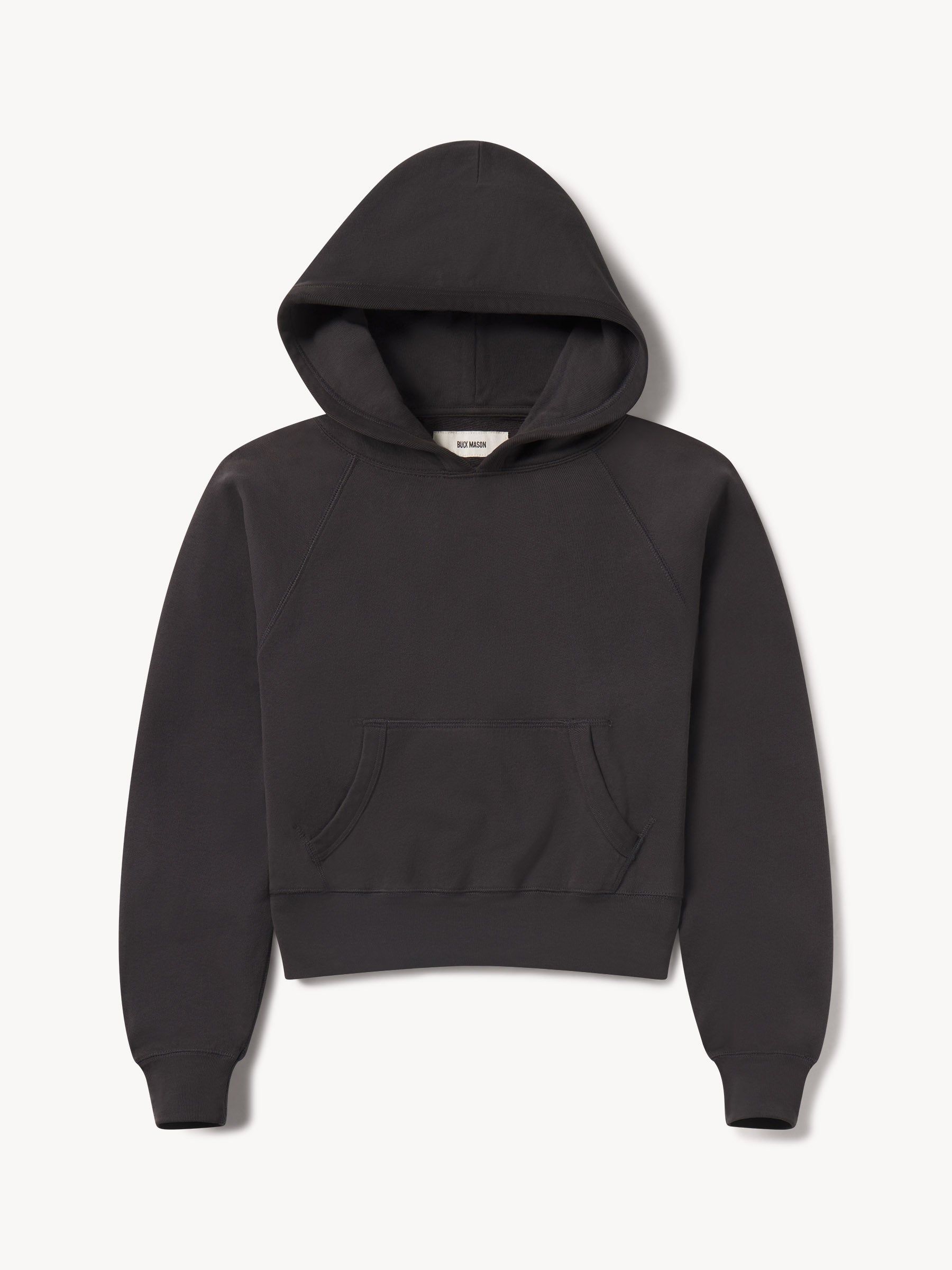 Alternative view of Soft Black Venice Wash Vintage Interloop Shrunken Hoodie