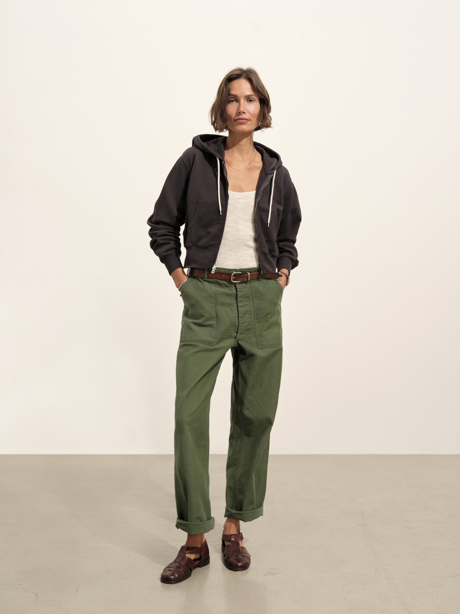 Soft Black Venice Wash Vintage Interloop Full-Zip Hoodie - Image 3