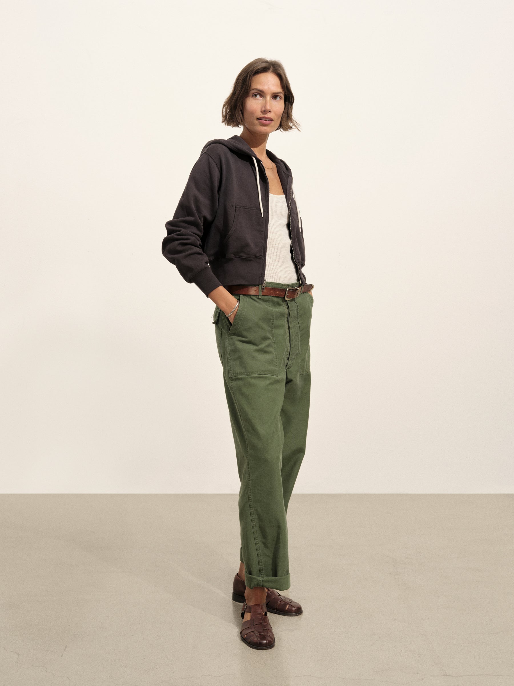 Soft Black Venice Wash Vintage Interloop Full-Zip Hoodie - Image 5