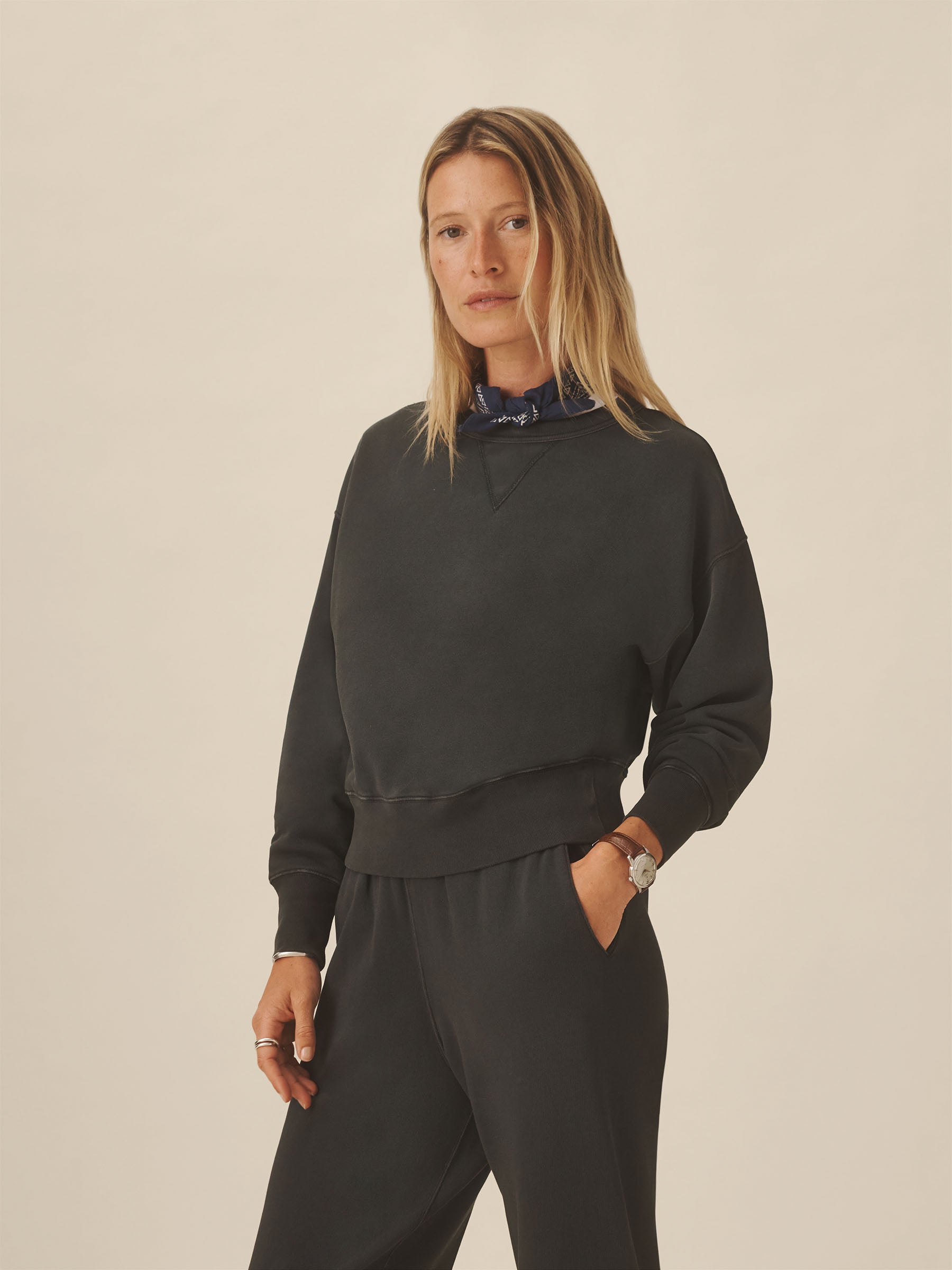 Soft Black Venice Wash Vintage Interloop Oversized Crew - Image 4