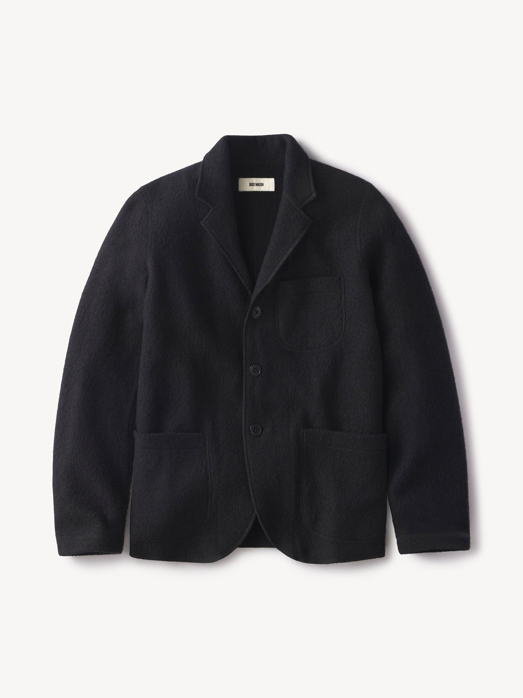 Black Felted Wool Chore Coat