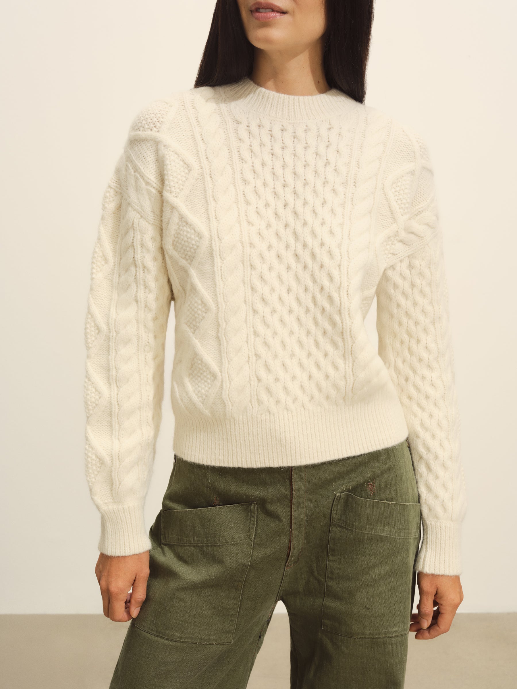 Alternative view of Natural Highland Alpaca Cable Crew