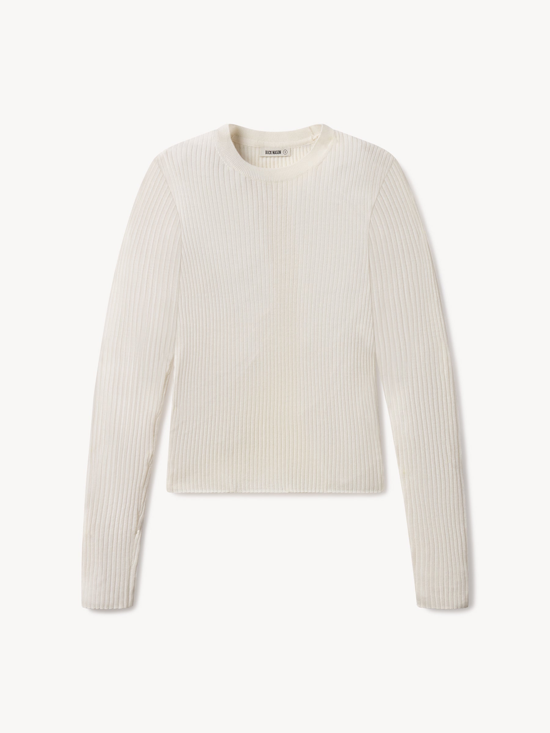 Natural Featherweight Silk Cashmere L/S Crew