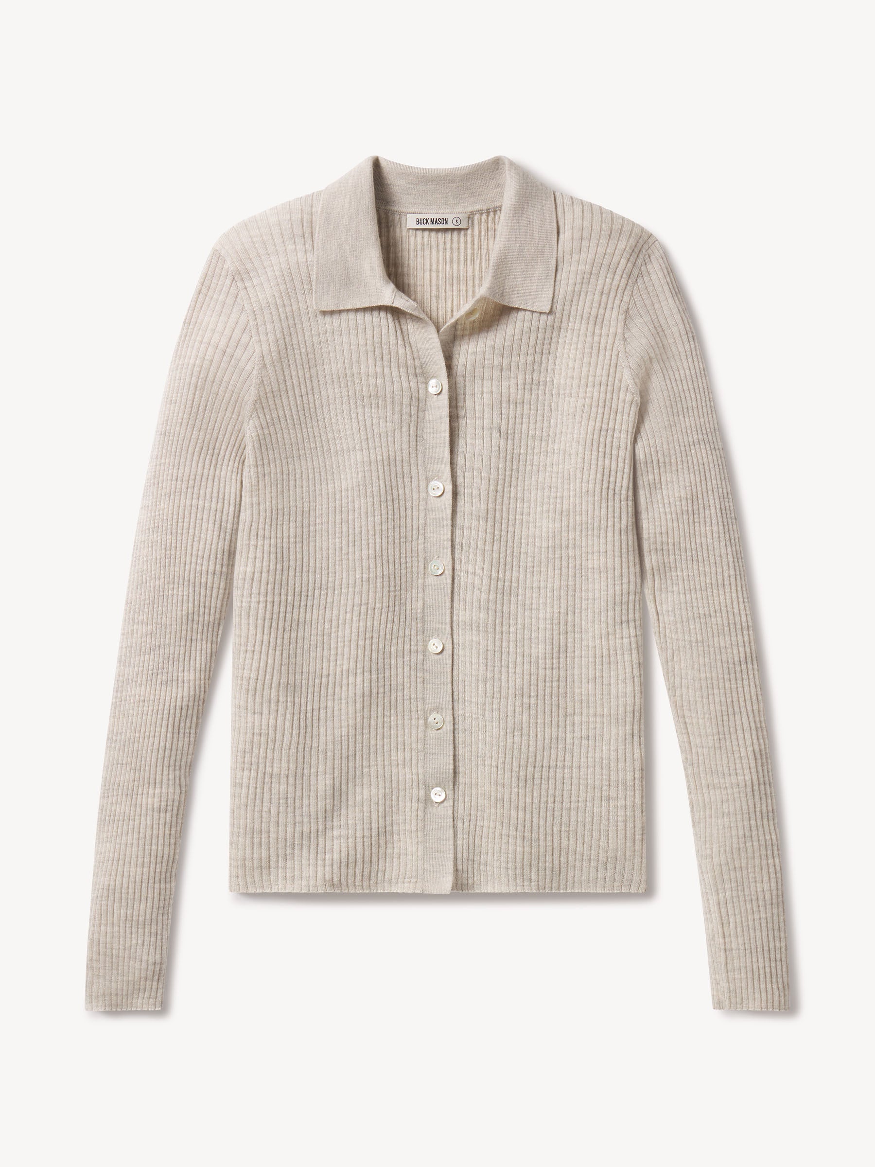 Heather Oat Featherweight Silk Cashmere Collared Cardigan