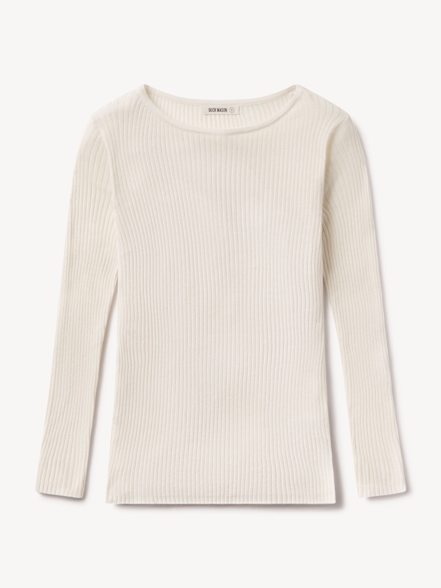 Alternative view of Natural Featherweight Silk Cashmere Bateau Neck L/S