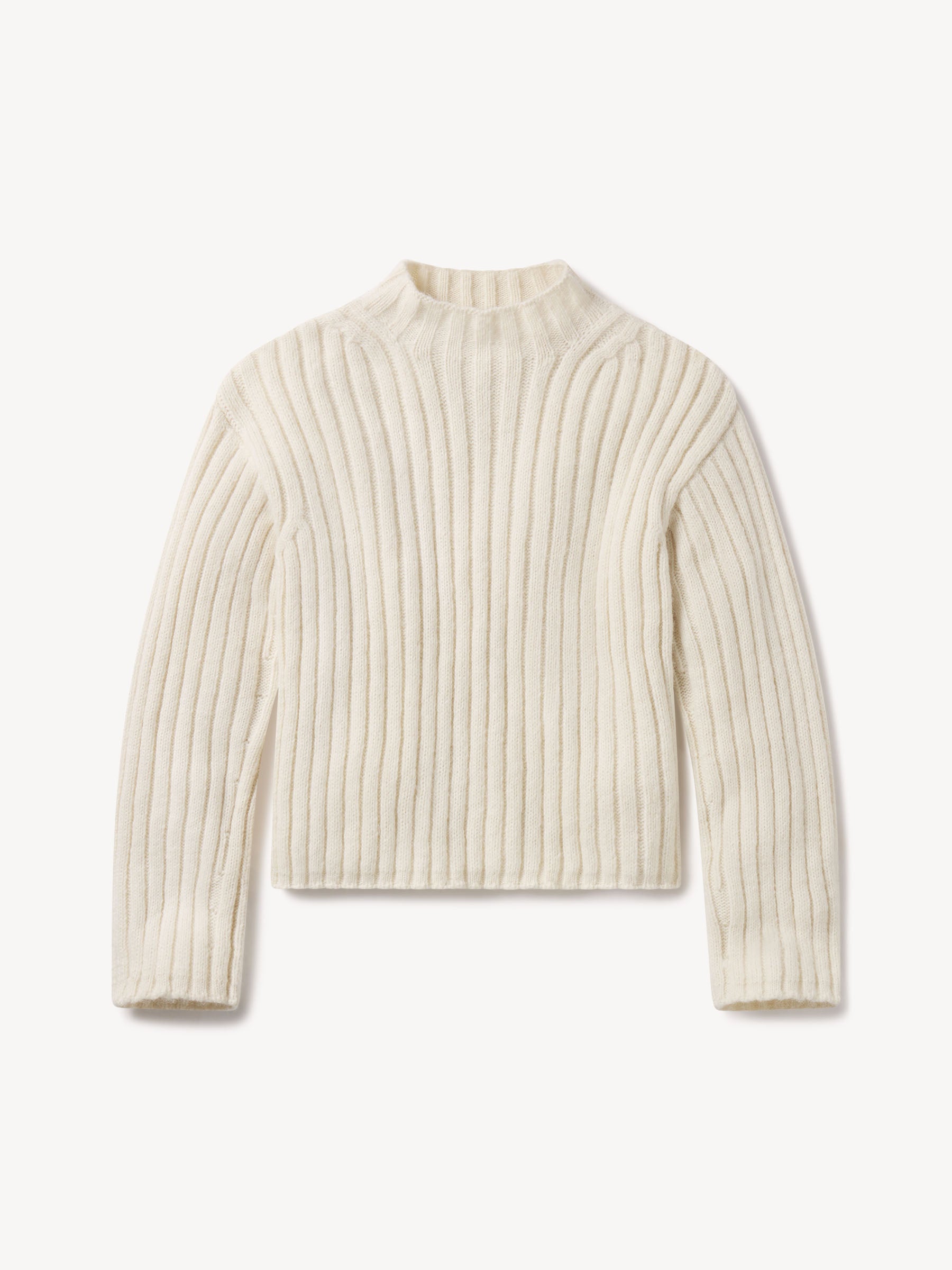 Natural Highland Alpaca Bolded Rib Turtleneck