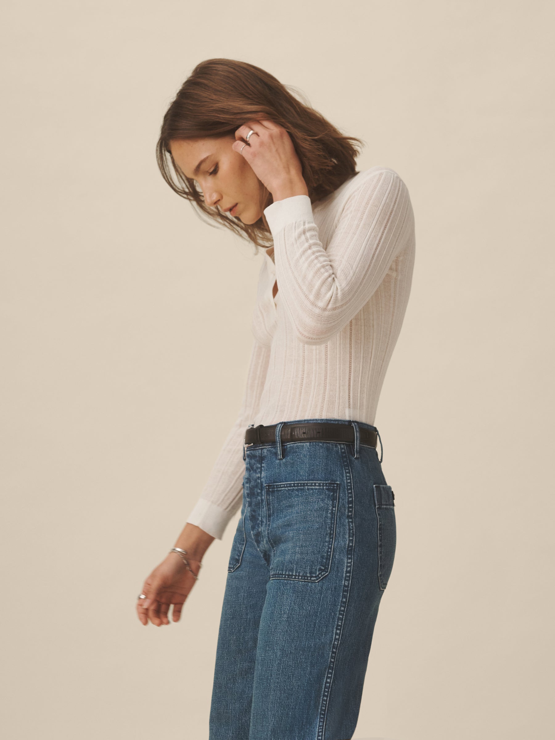 White Keepsake Pointelle Henley - Image 5