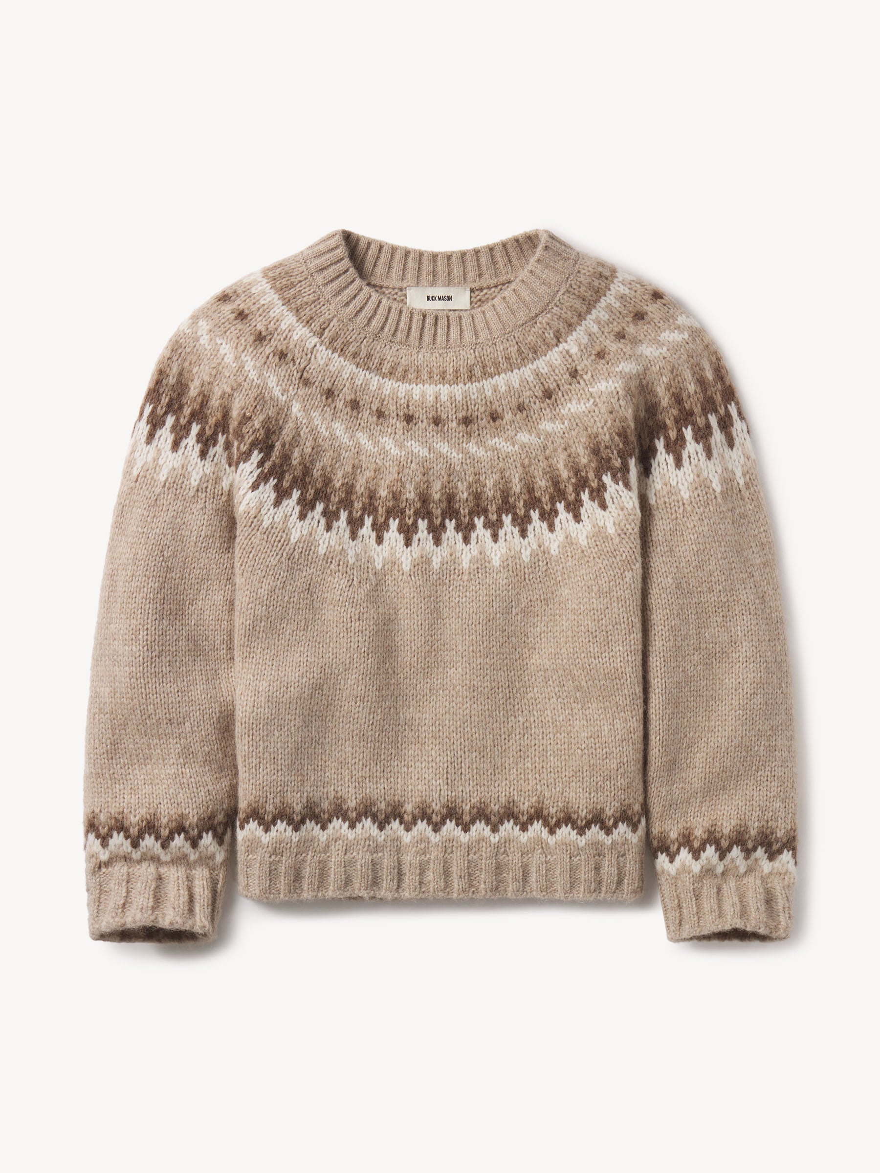 Heather Oat / Chocolate Fireside Fairisle Sweater