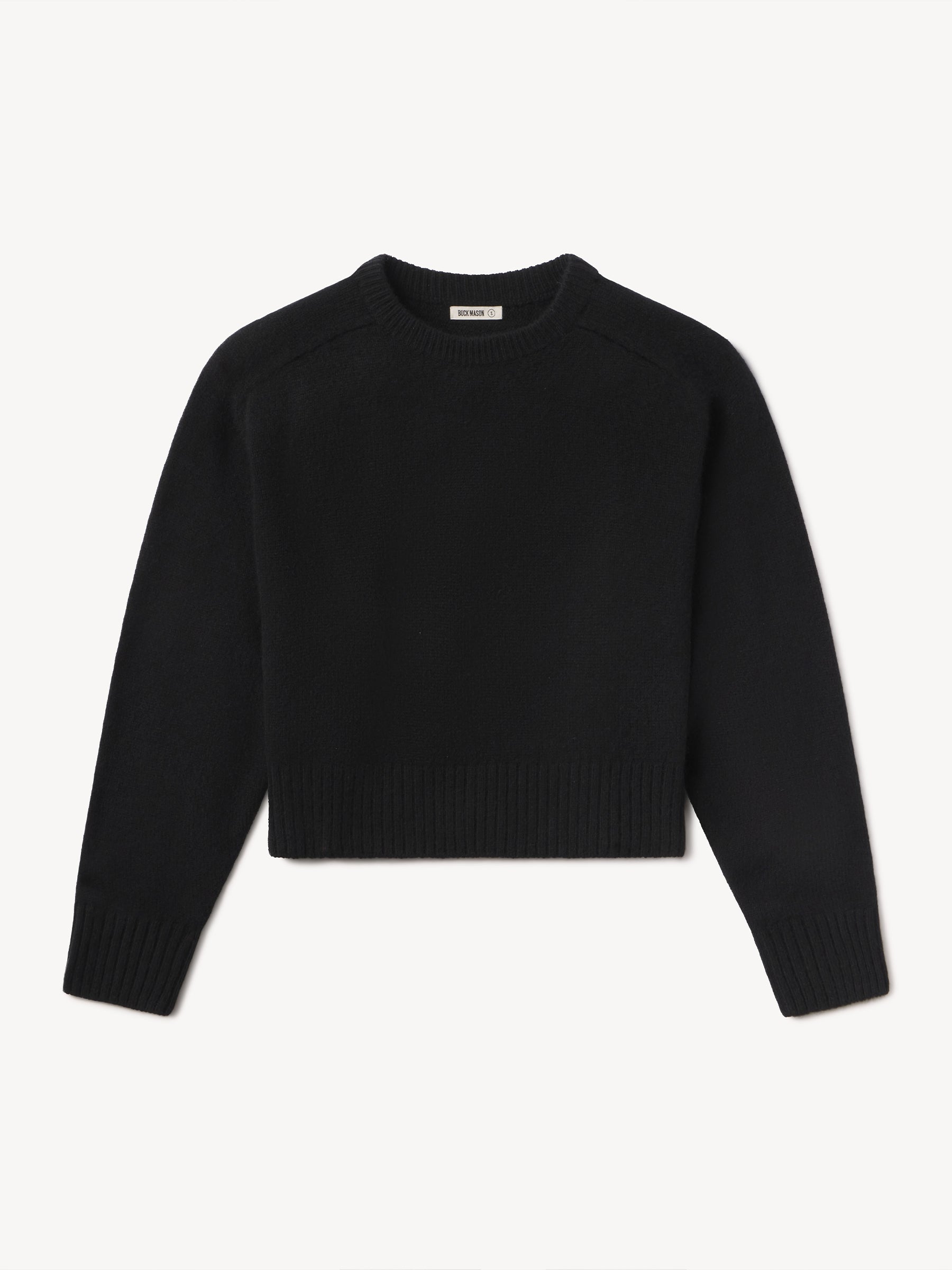 Black California Cashmere Classic Crew