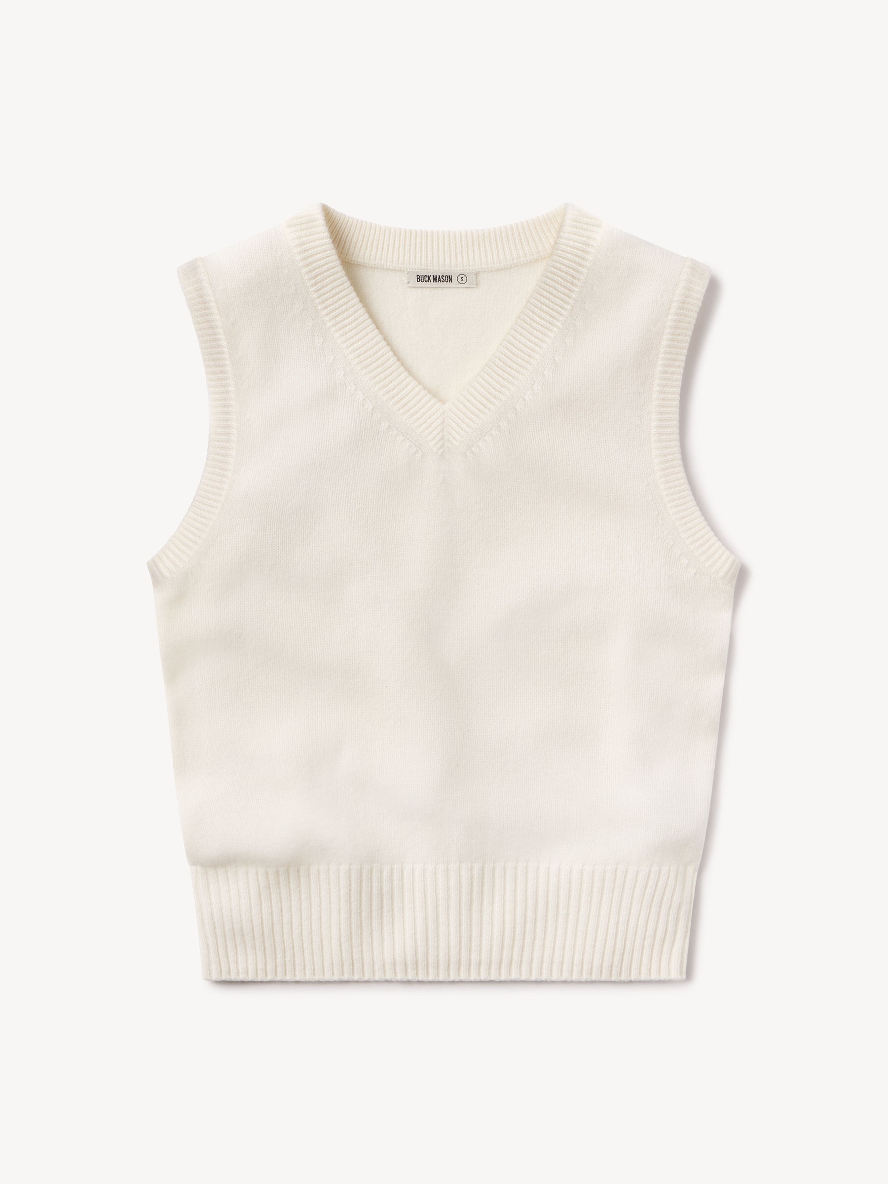 Alternative view of Natural California Cashmere Shrunken Vest
