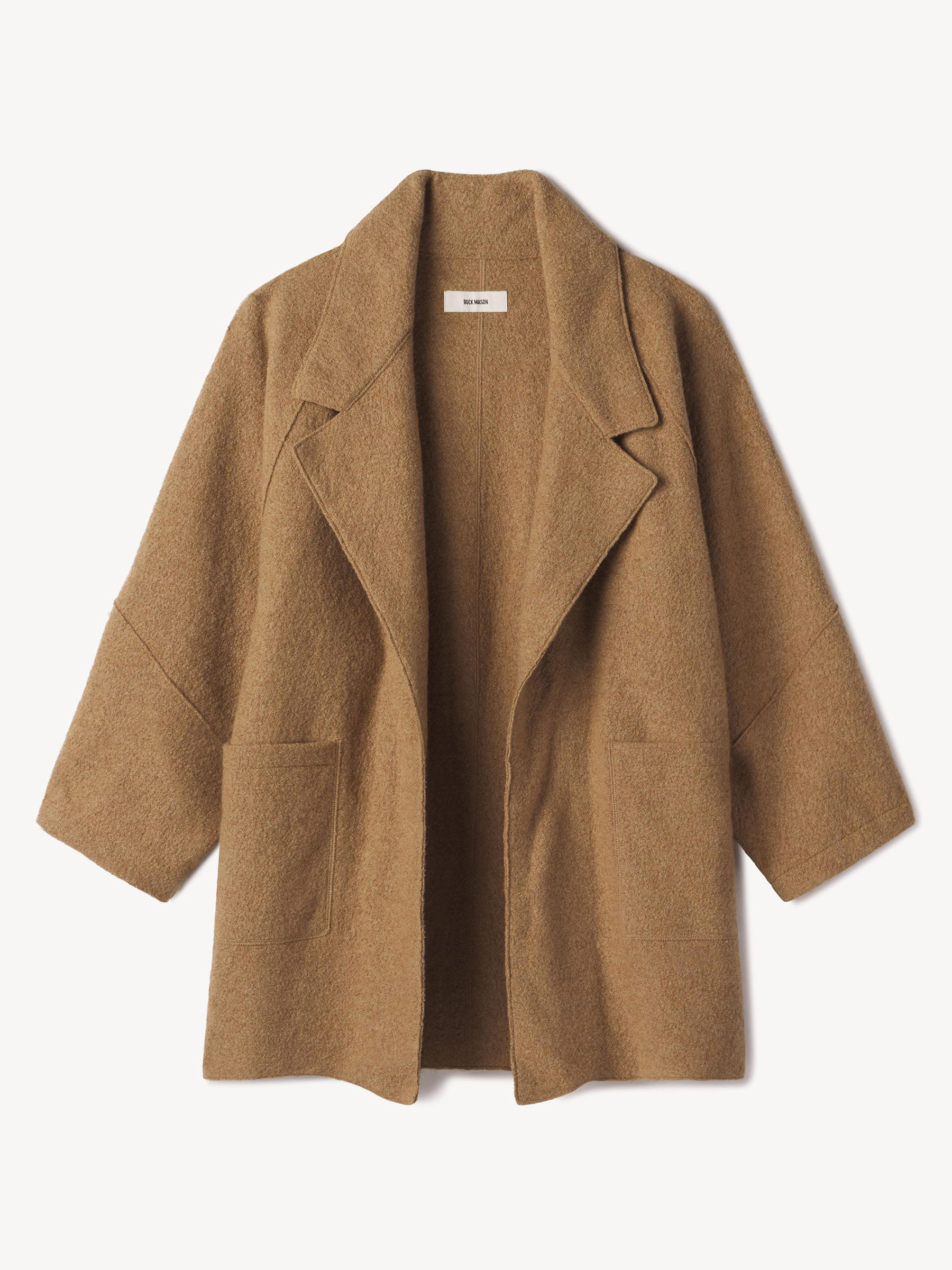 Heather Camel Felted Wool Blanket Coat