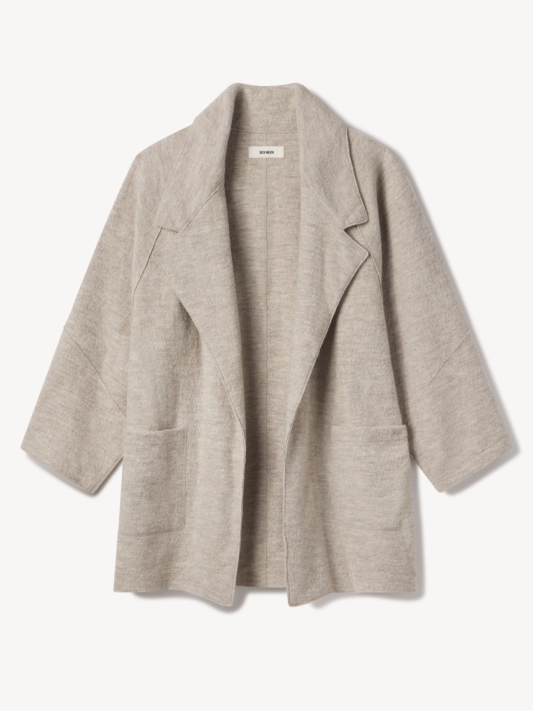 Marled Oatmeal Felted Wool Blanket Coat