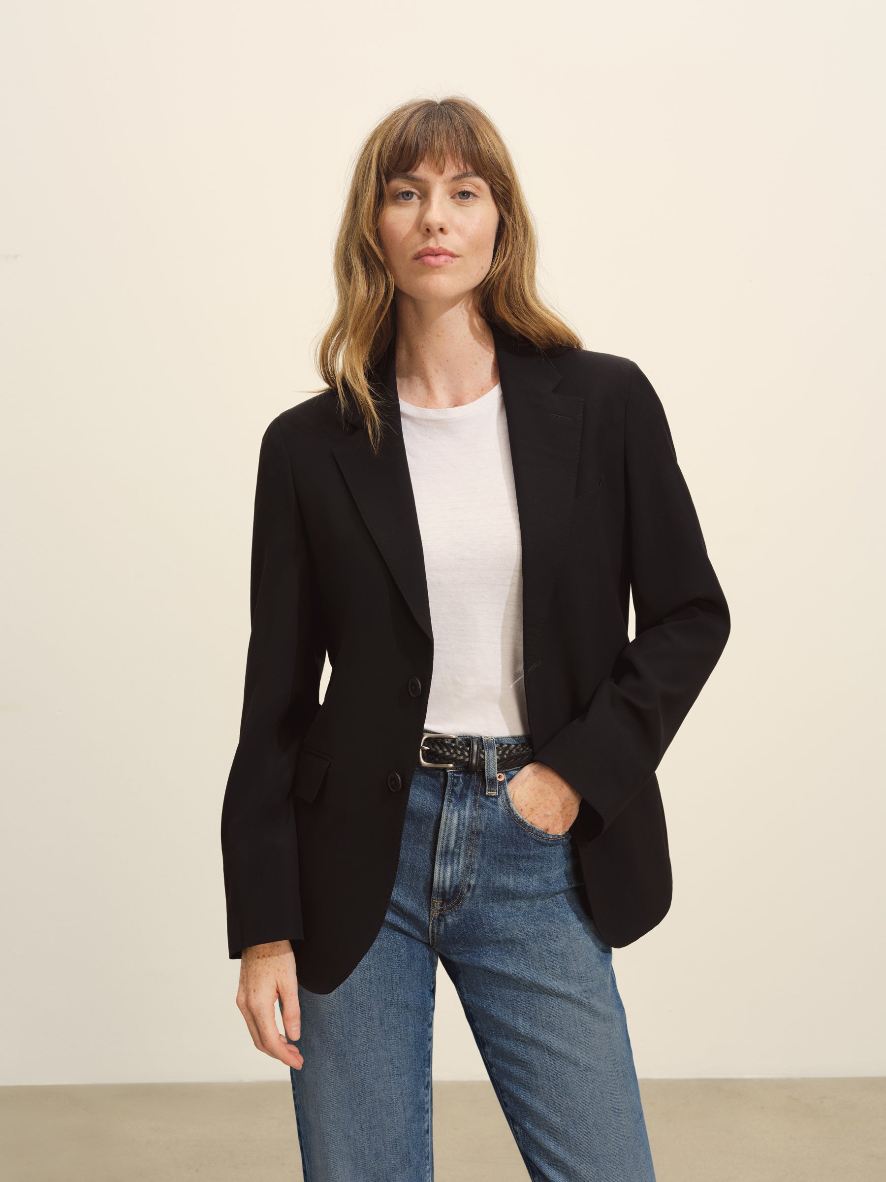 Black Fine Japanese Wool Blazer