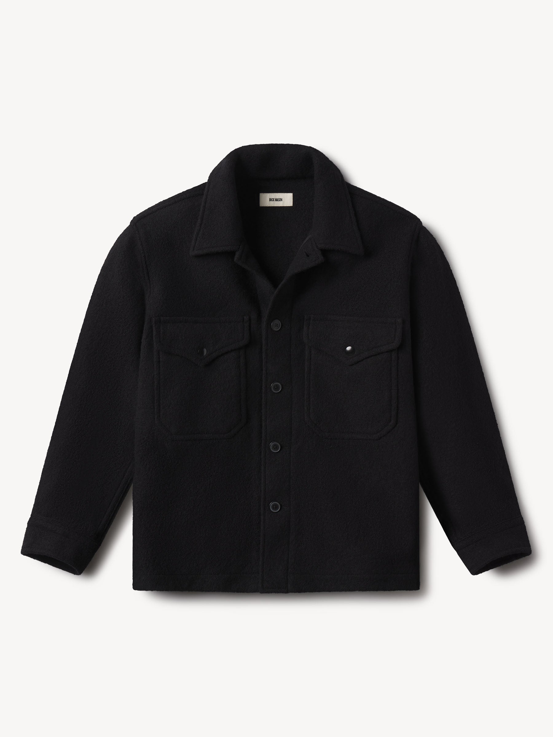 Black Felted Wool Field Shirt