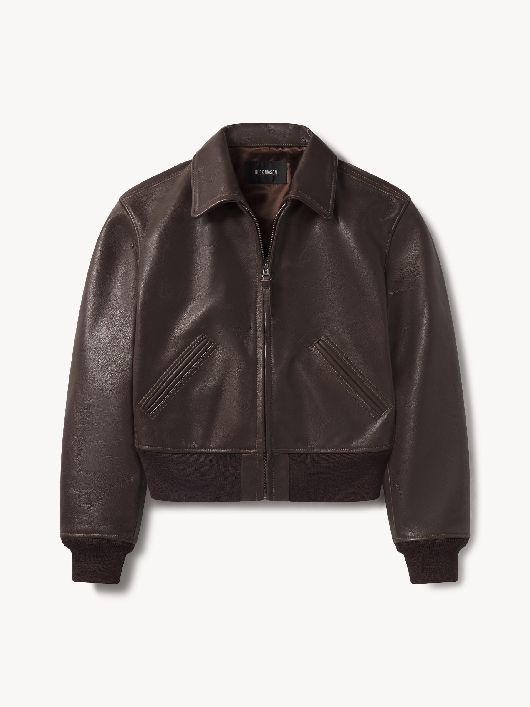 Alternative view of Espresso Brown Heritage Leather Bomber