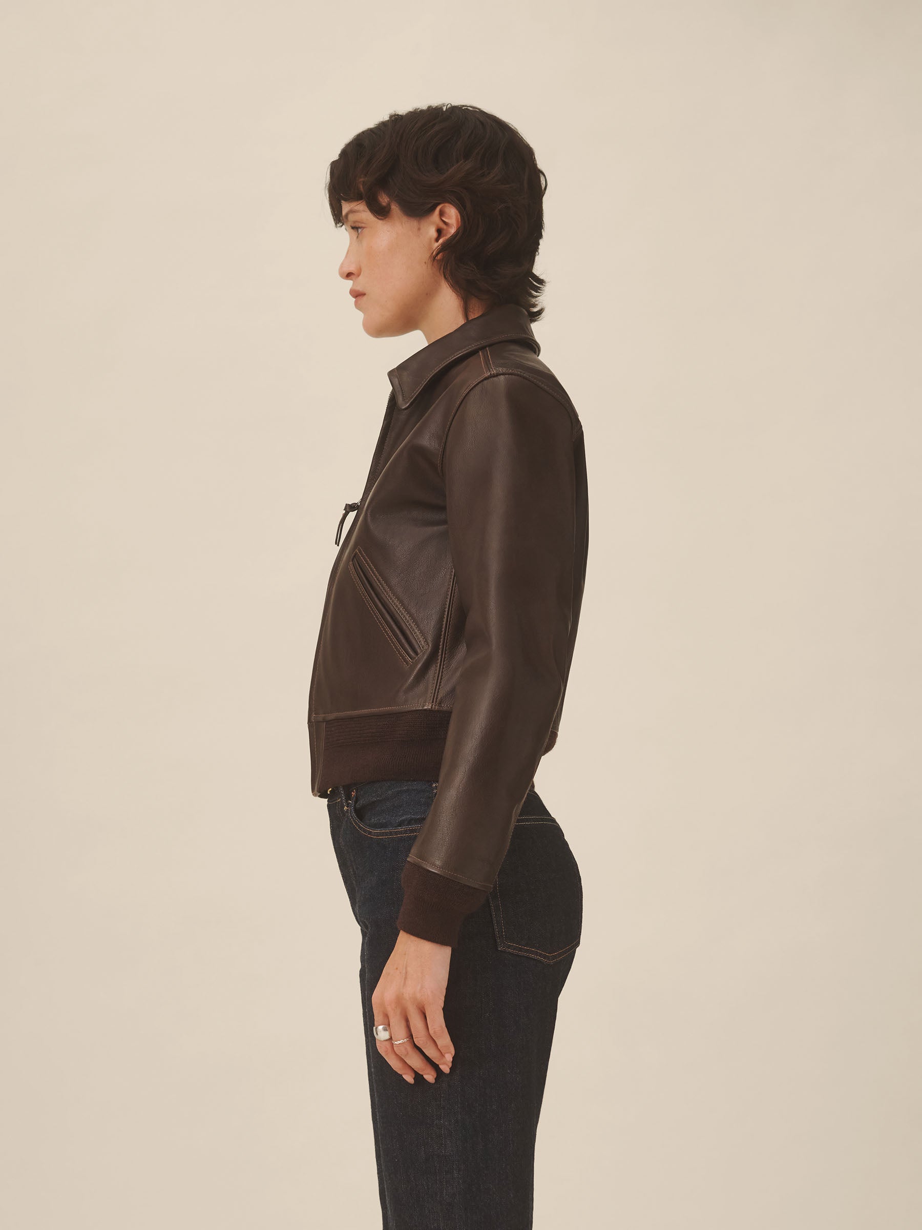 Espresso Brown Heritage Leather Bomber - Image 7