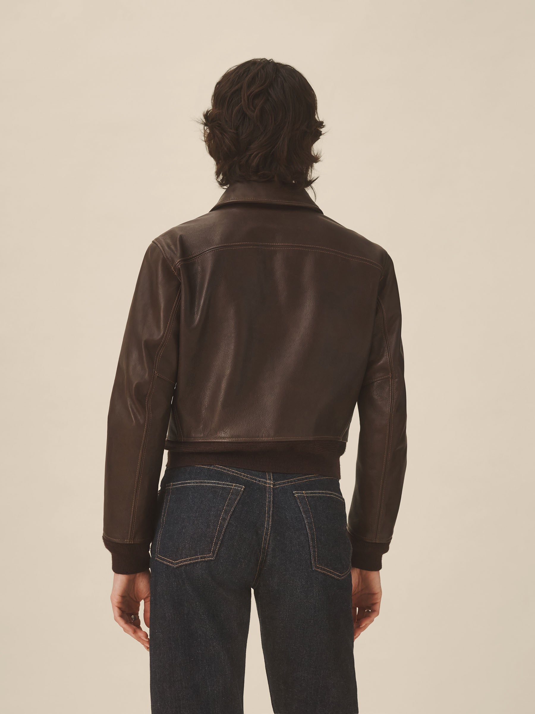 Espresso Brown Heritage Leather Bomber - Image 8