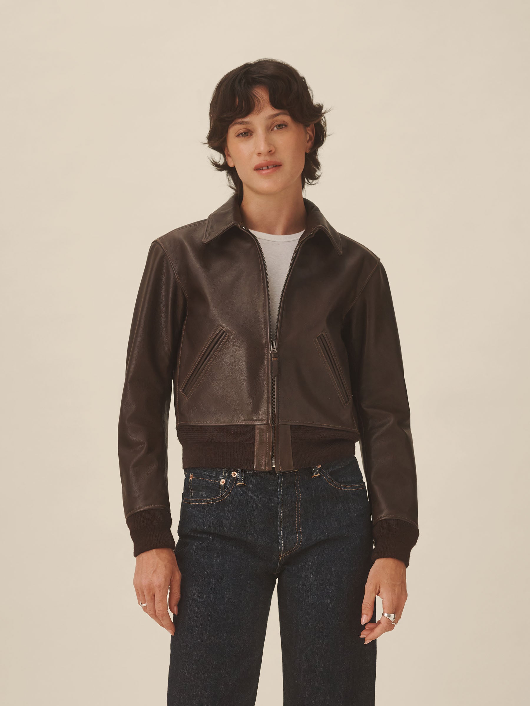 Espresso Brown Heritage Leather Bomber - Image 6
