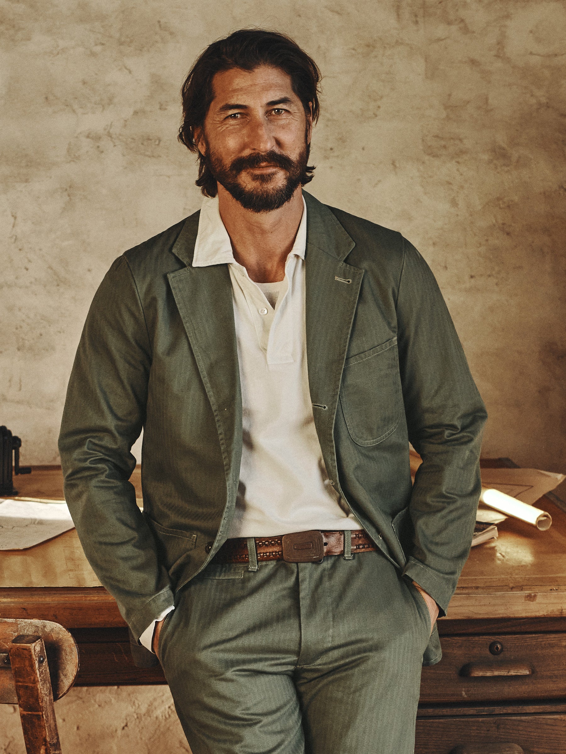 Alternative view of Fatigue Dusty Olive Herringbone Twill Carry-On Jacket