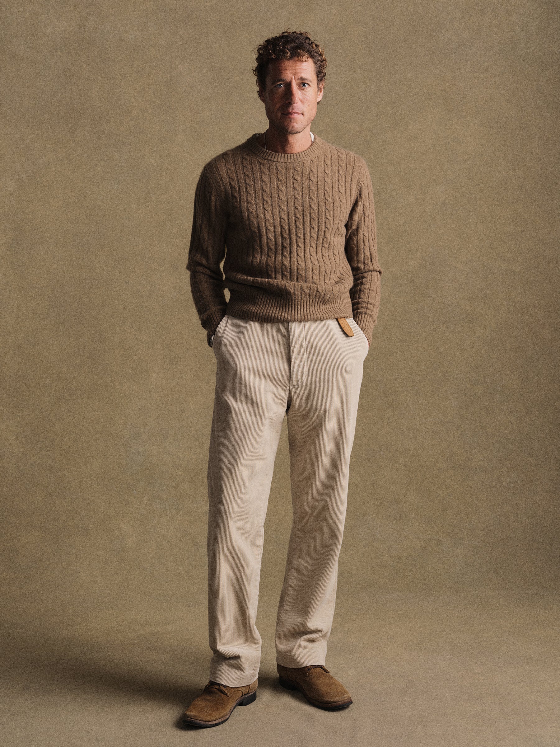 Alternative view of Oak Gall California Cashmere Cable Crew