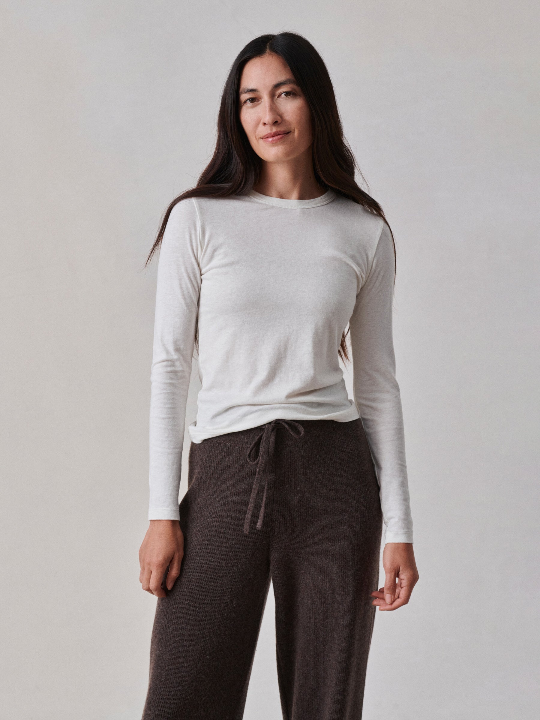 Alternative view of White Cloud Jersey L/S Slim Crew