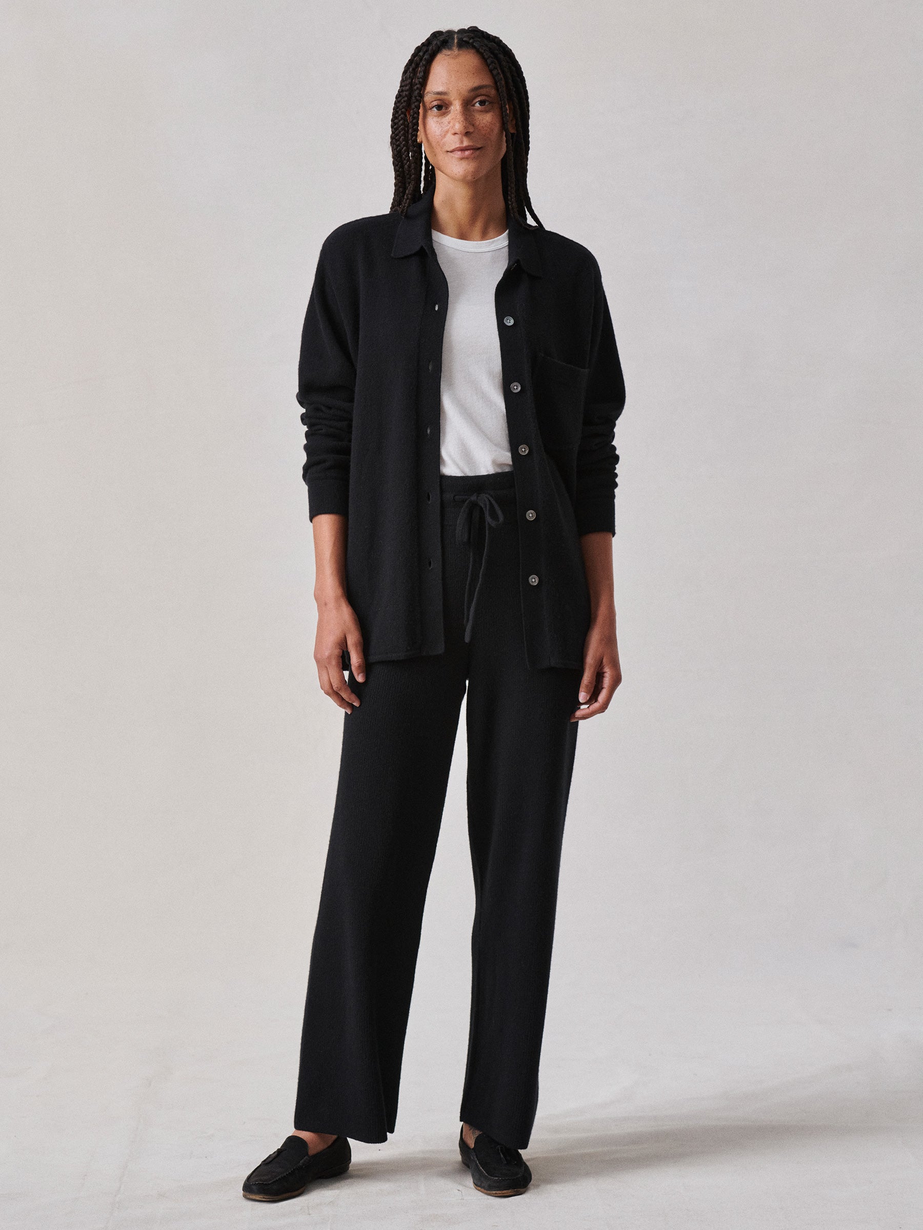 Alternative view of Black Lounge Wool Wide Leg Pant