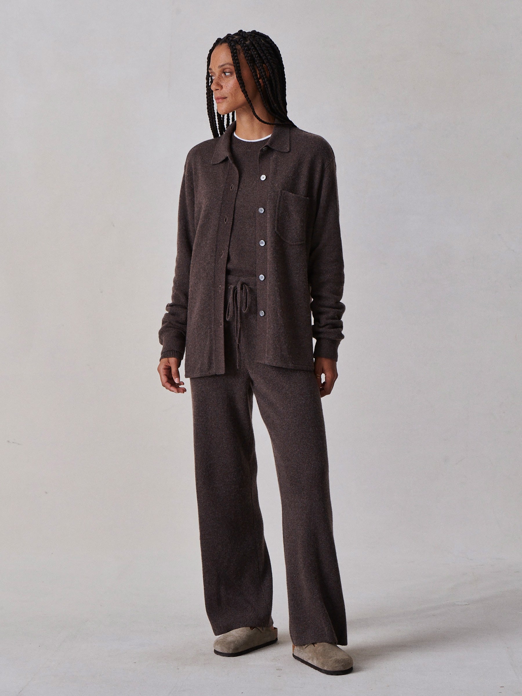 Alternative view of Molasses Lounge Wool Wide Leg Pant