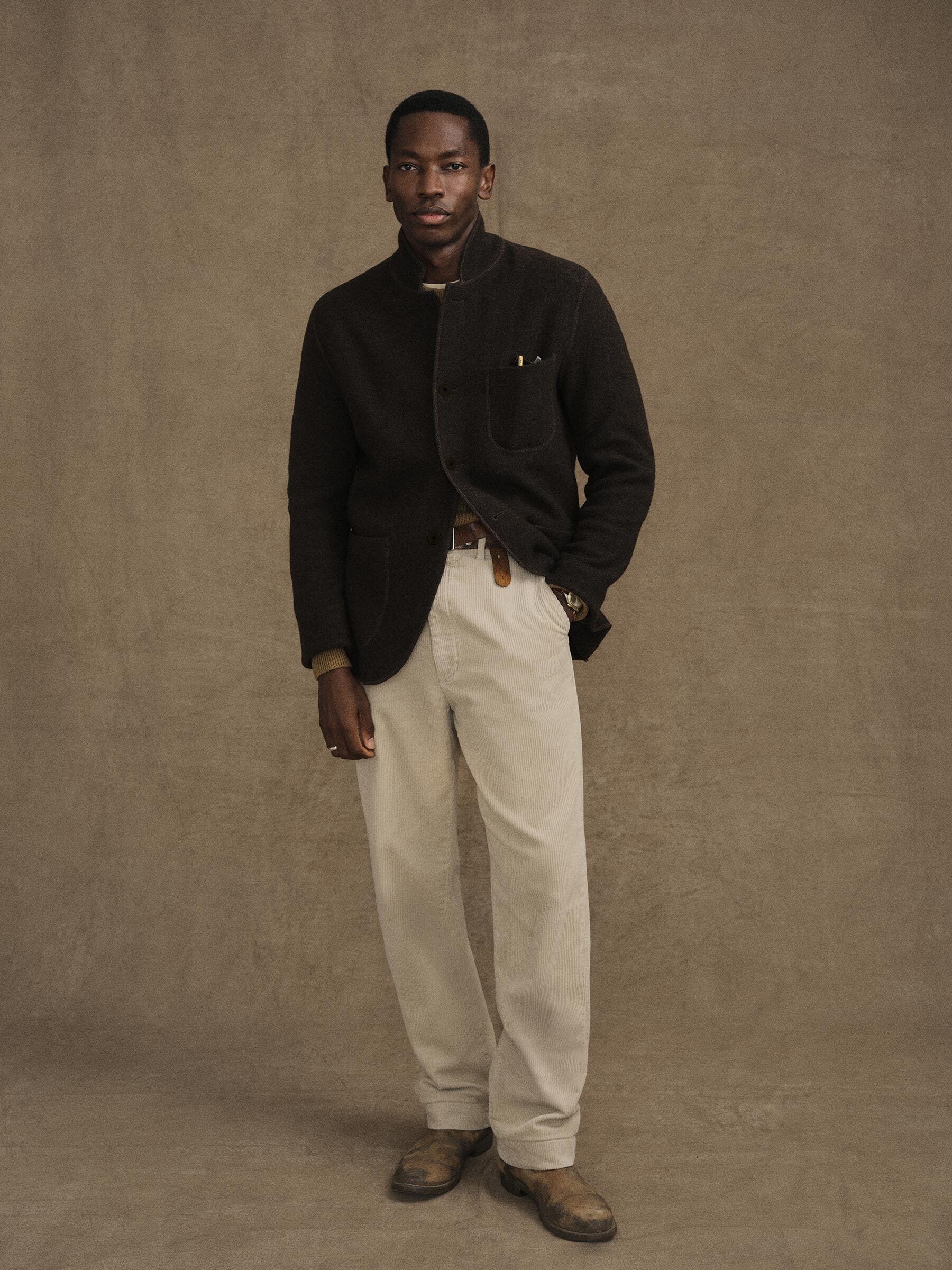 Marled River Rock Felted Chore Coat