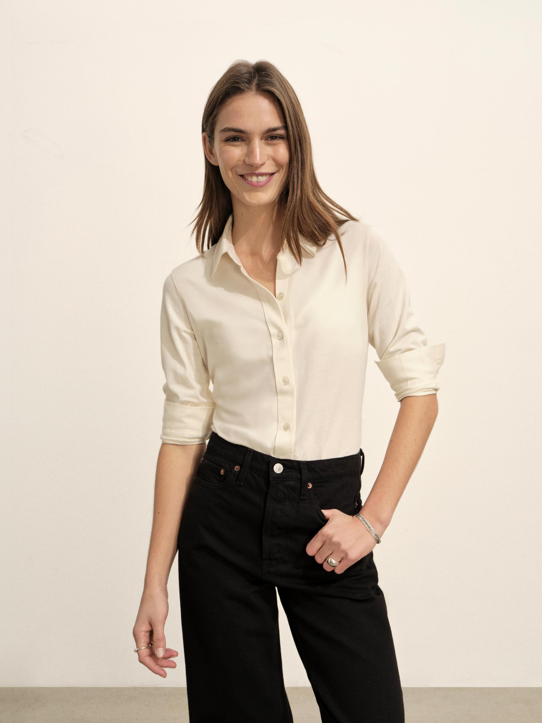 Alternative view of Natural Fluid Jersey Bungalow Shirt