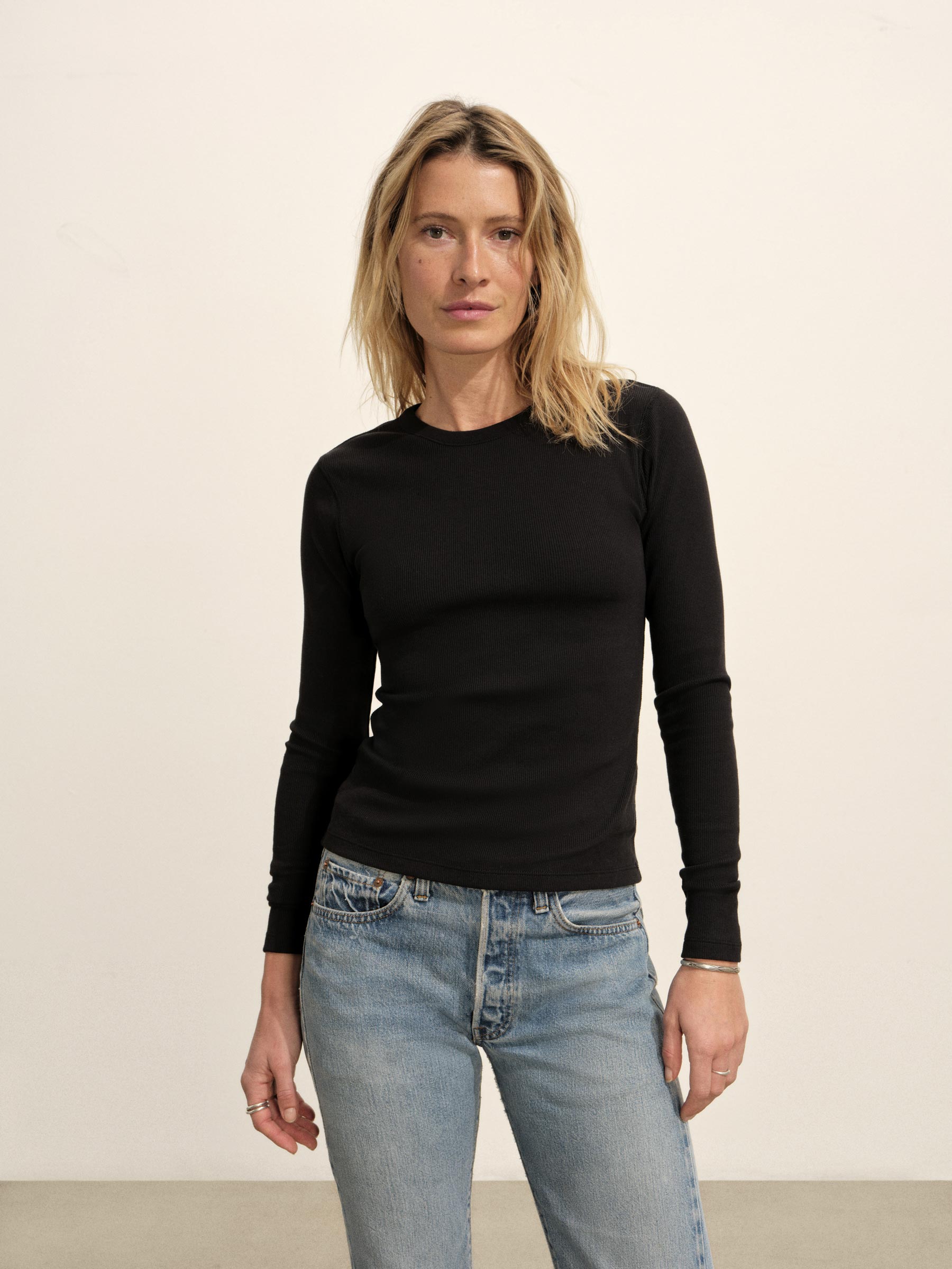 Alternative view of Black Surplus Rib L/S Crew