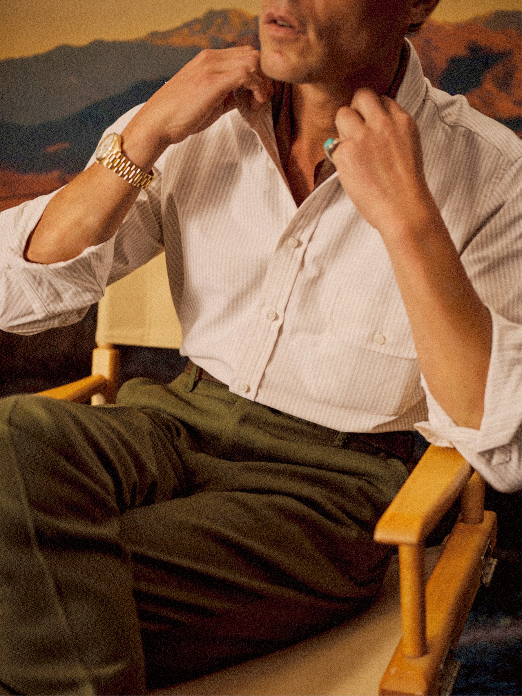 Brown/White Stripe Bryceland's X Buck Mason Perfect OCBD Shirt