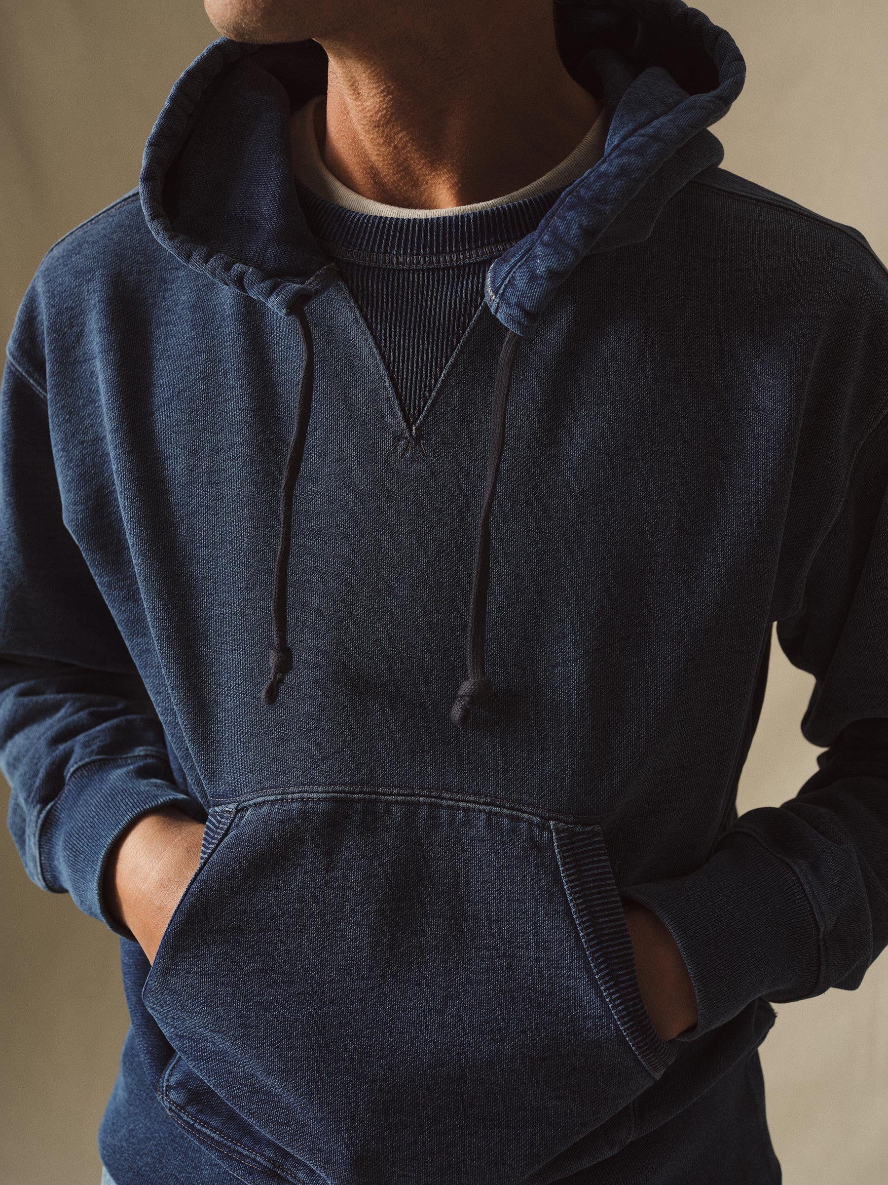 D037 Double Indigo Loopback Afterhood Sweatshirt