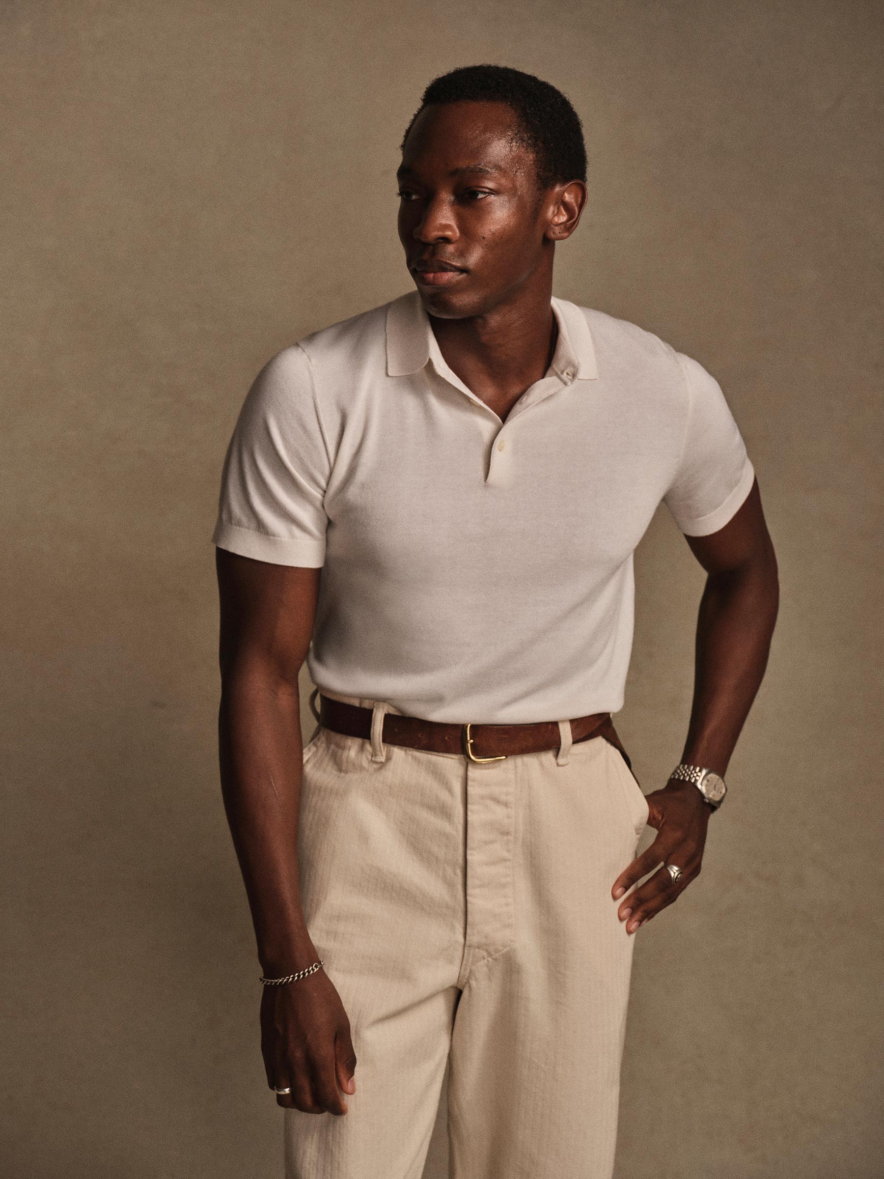 Alternative view of White Como Cashmere Polo