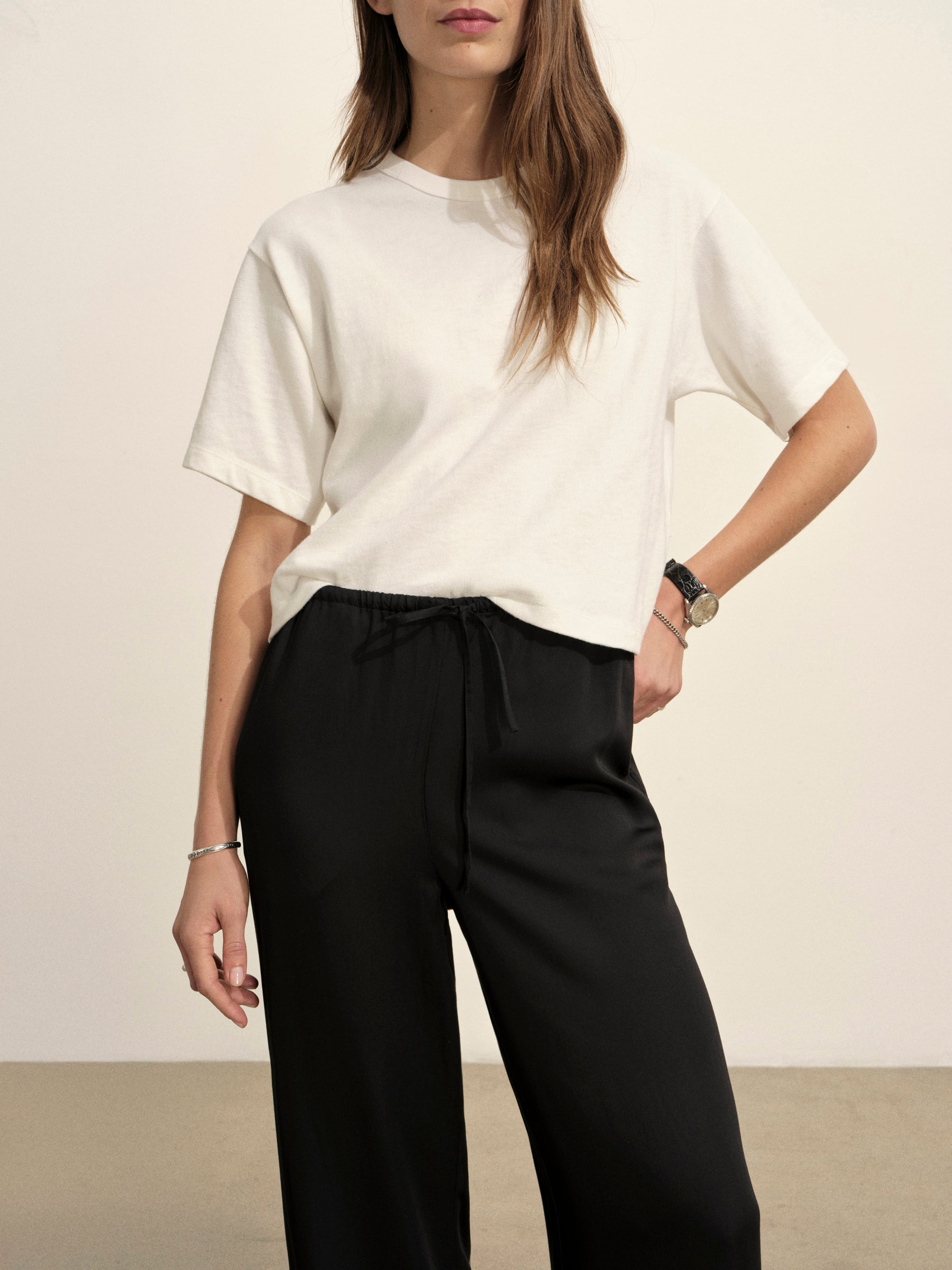 Alternative view of Black Duskdream Satin Pull-On Pant