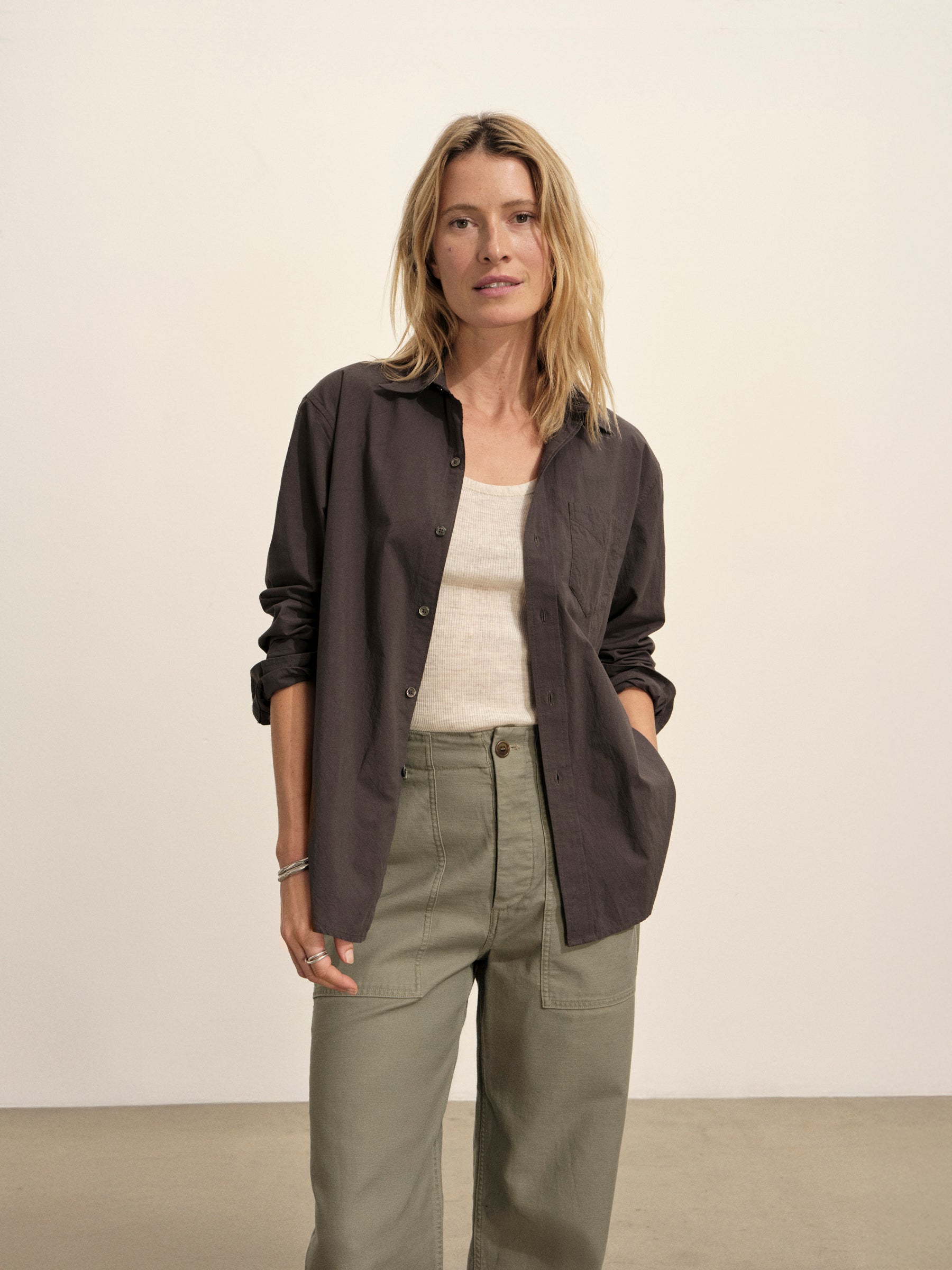 Alternative view of Washed Black Mainstay Cotton Shirt