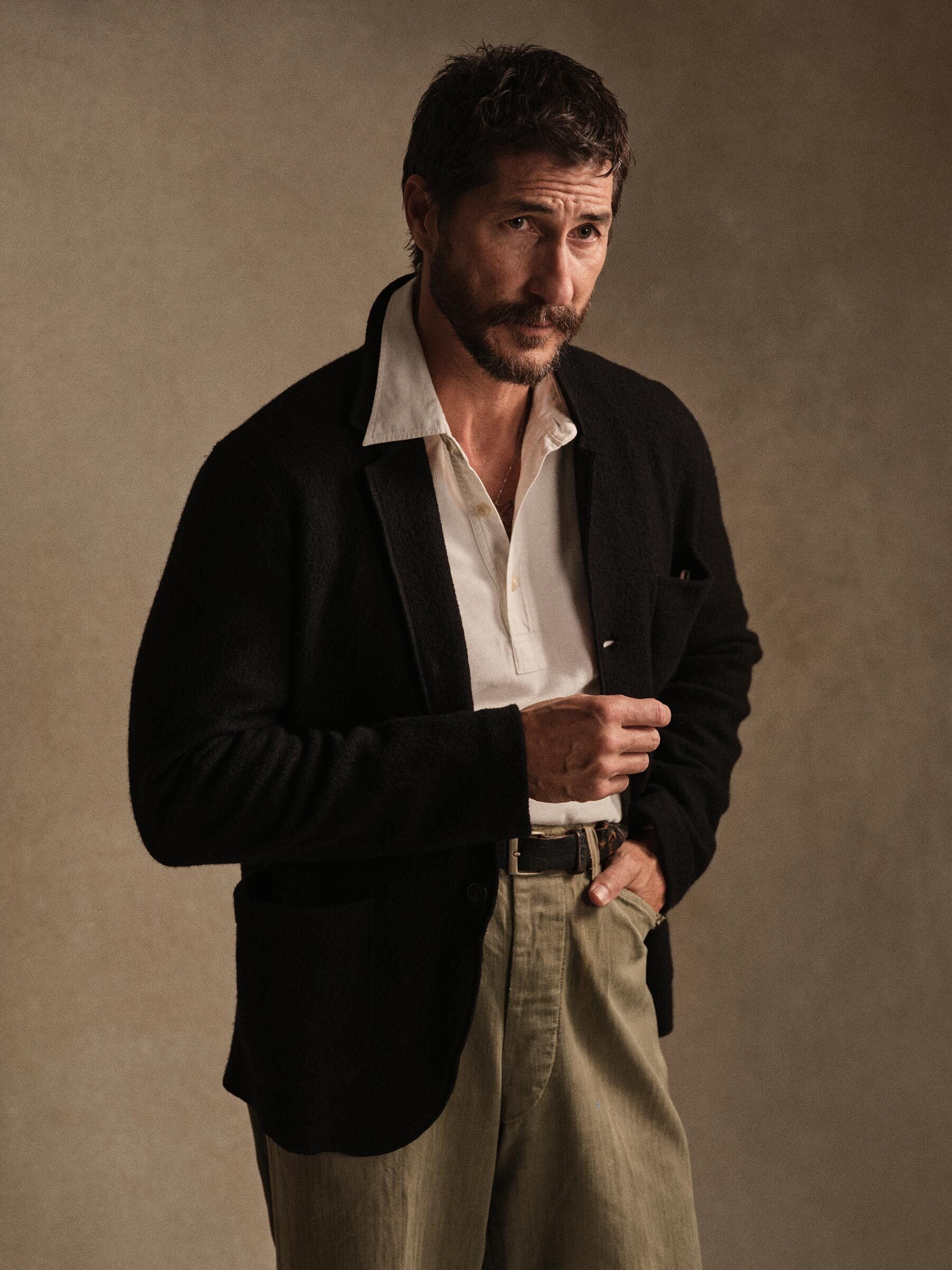 Alternative view of Black Felted Chore Coat