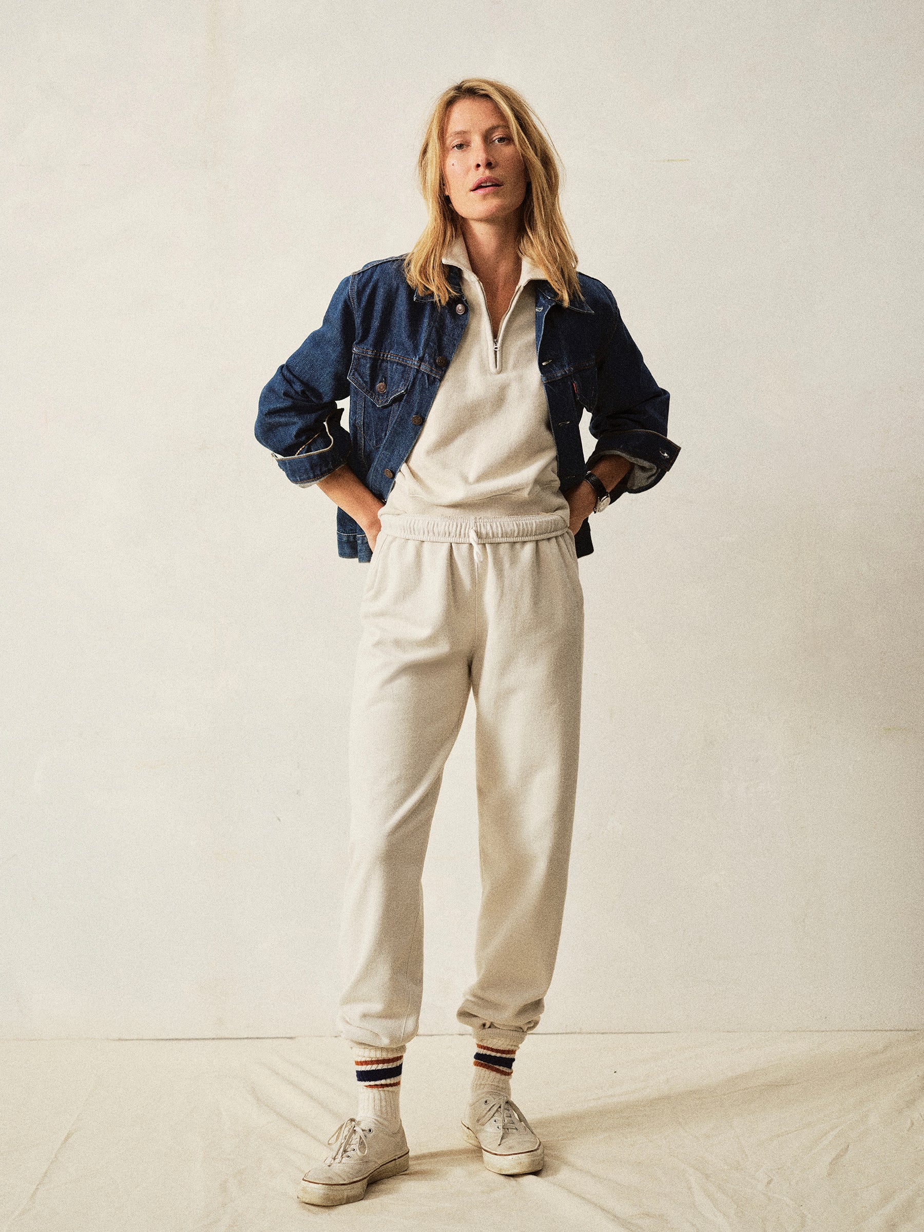 Morning Haze Vintage Interloop Short Sleeve Quarter Zip - Image 3