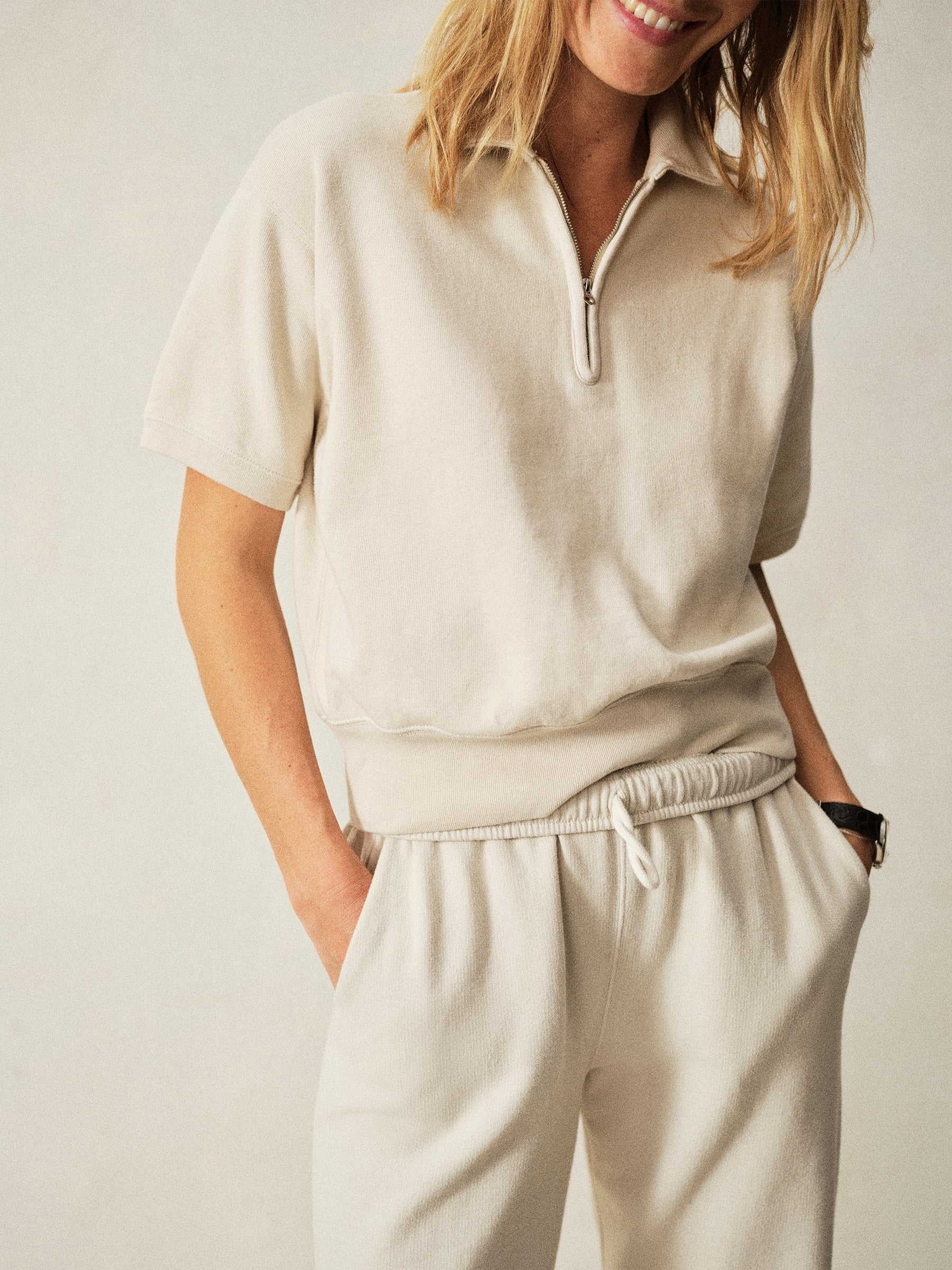 Alternative view of Morning Haze Vintage Interloop Short Sleeve Quarter Zip