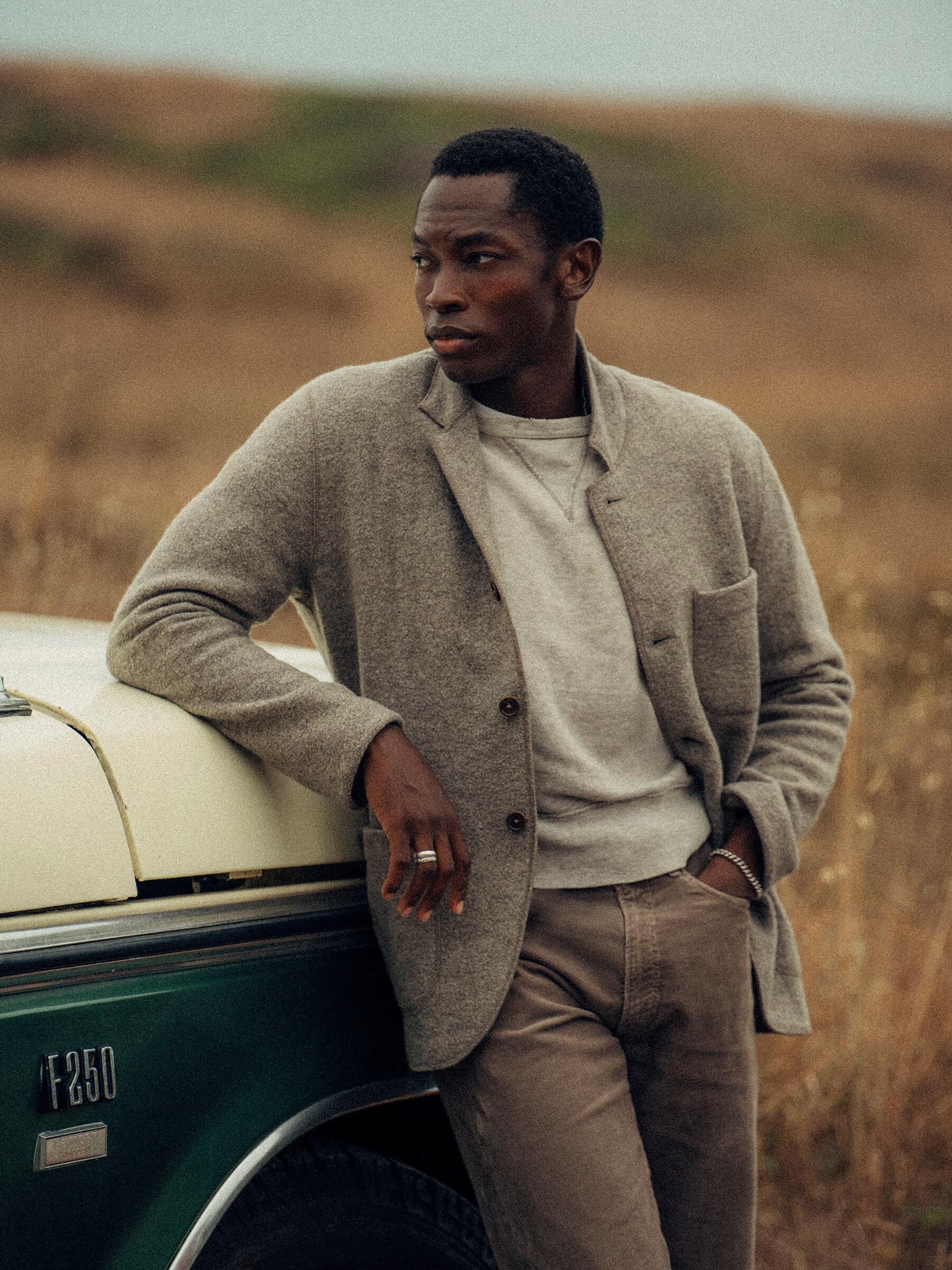 Alternative view of Heather Stone Felted Chore Coat