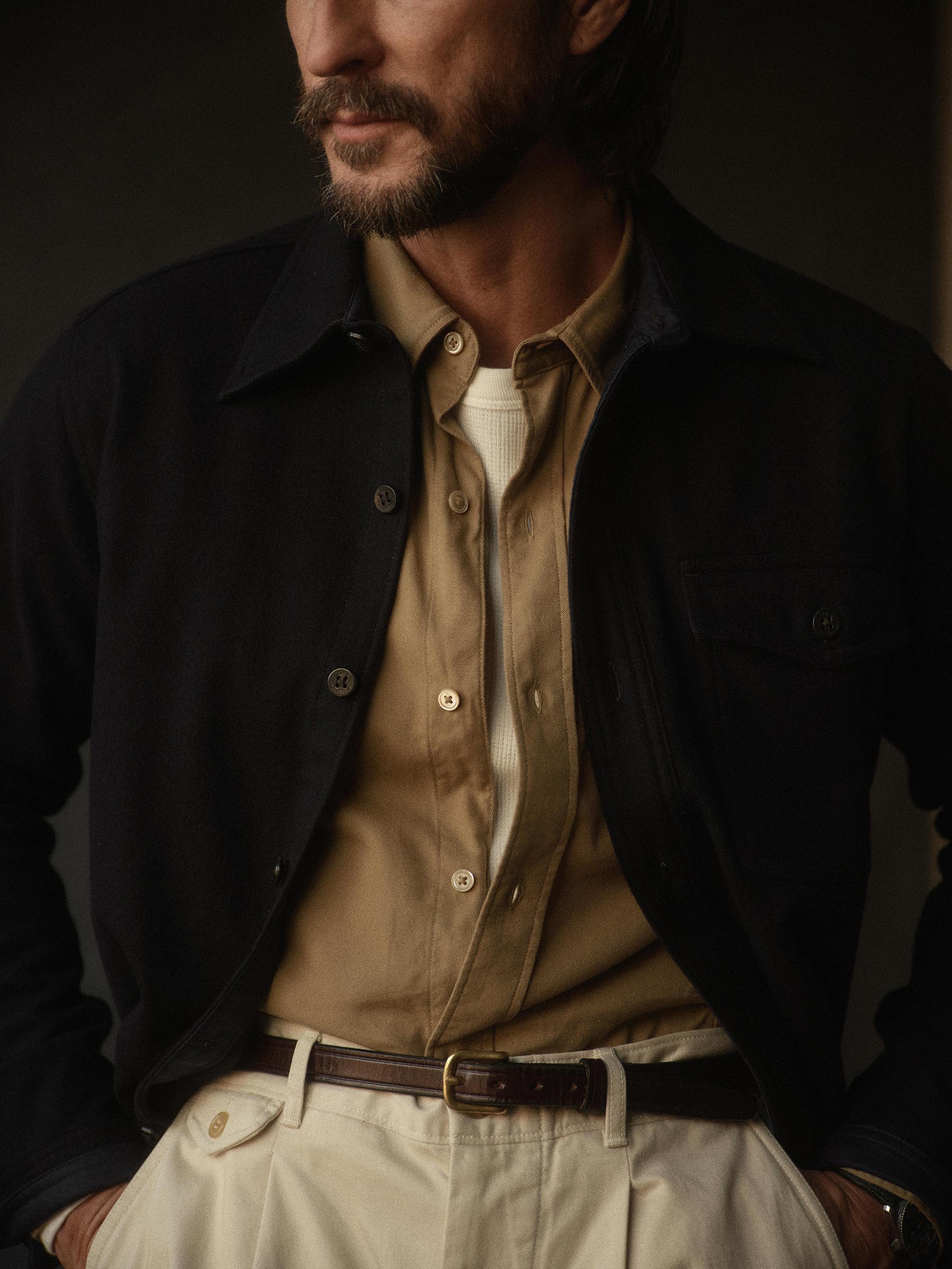 Alternative view of Dark Navy Felted Flannel Cpo Shirt